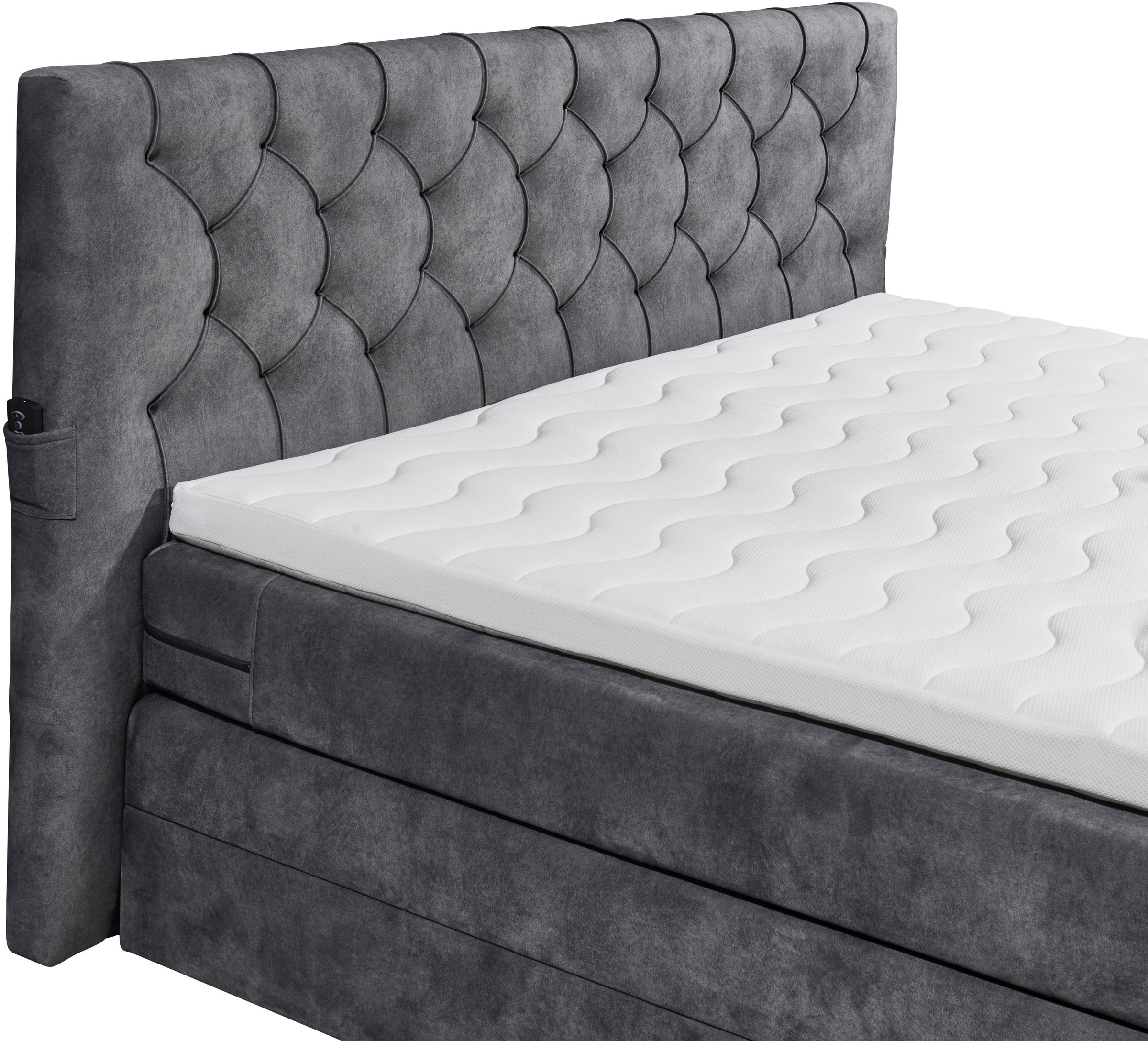 ED EXCITING DESIGN Lit boxspring »Springdale« mit Bettkasten, motorisierter TV-Halterung, Duo-Matratze (H3/H4)