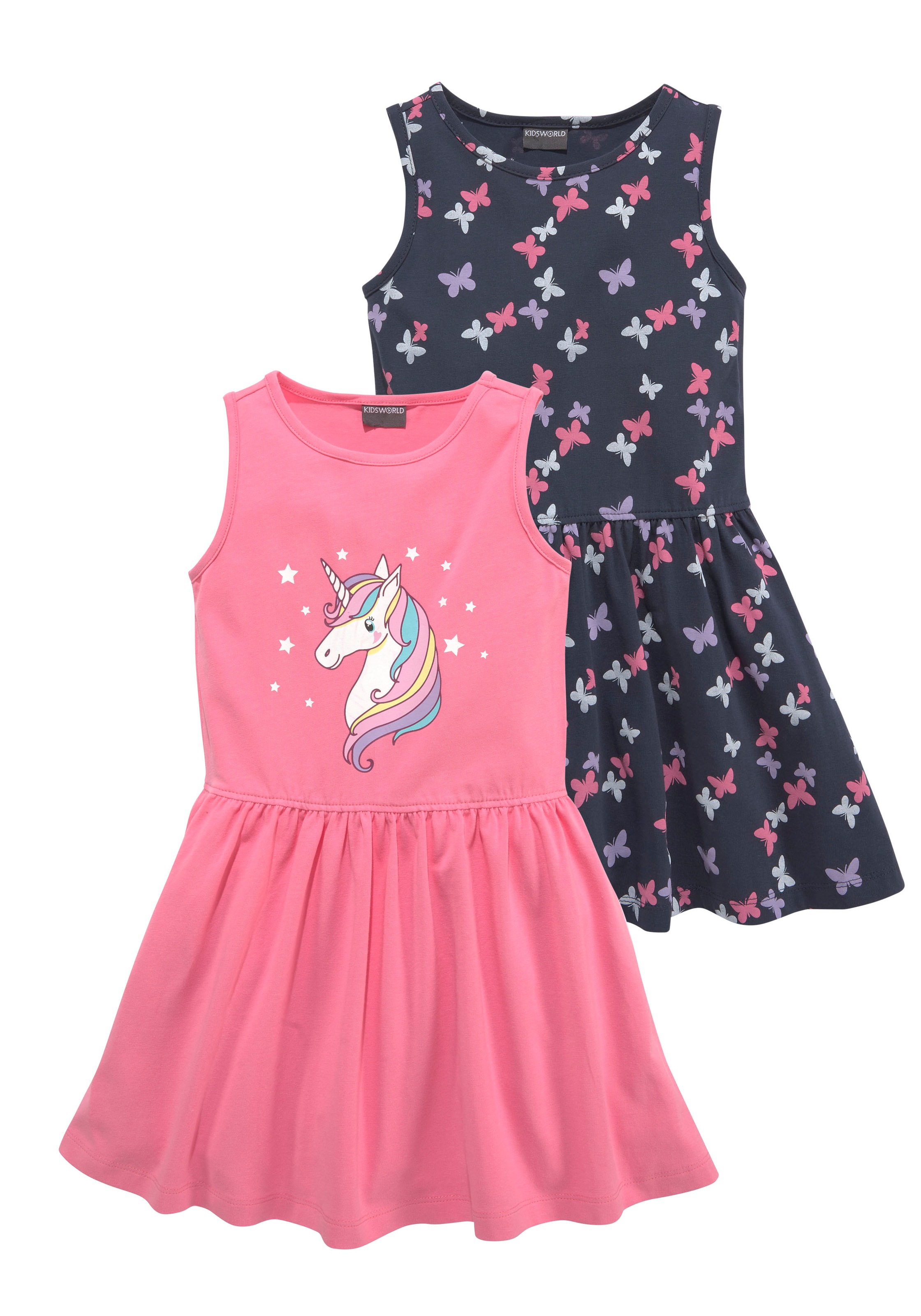 Image of KIDSWORLD Jerseykleid, (Packung, 2er-Pack), mit schönem Muster und tollem Printmotiv bei Ackermann Versand Schweiz