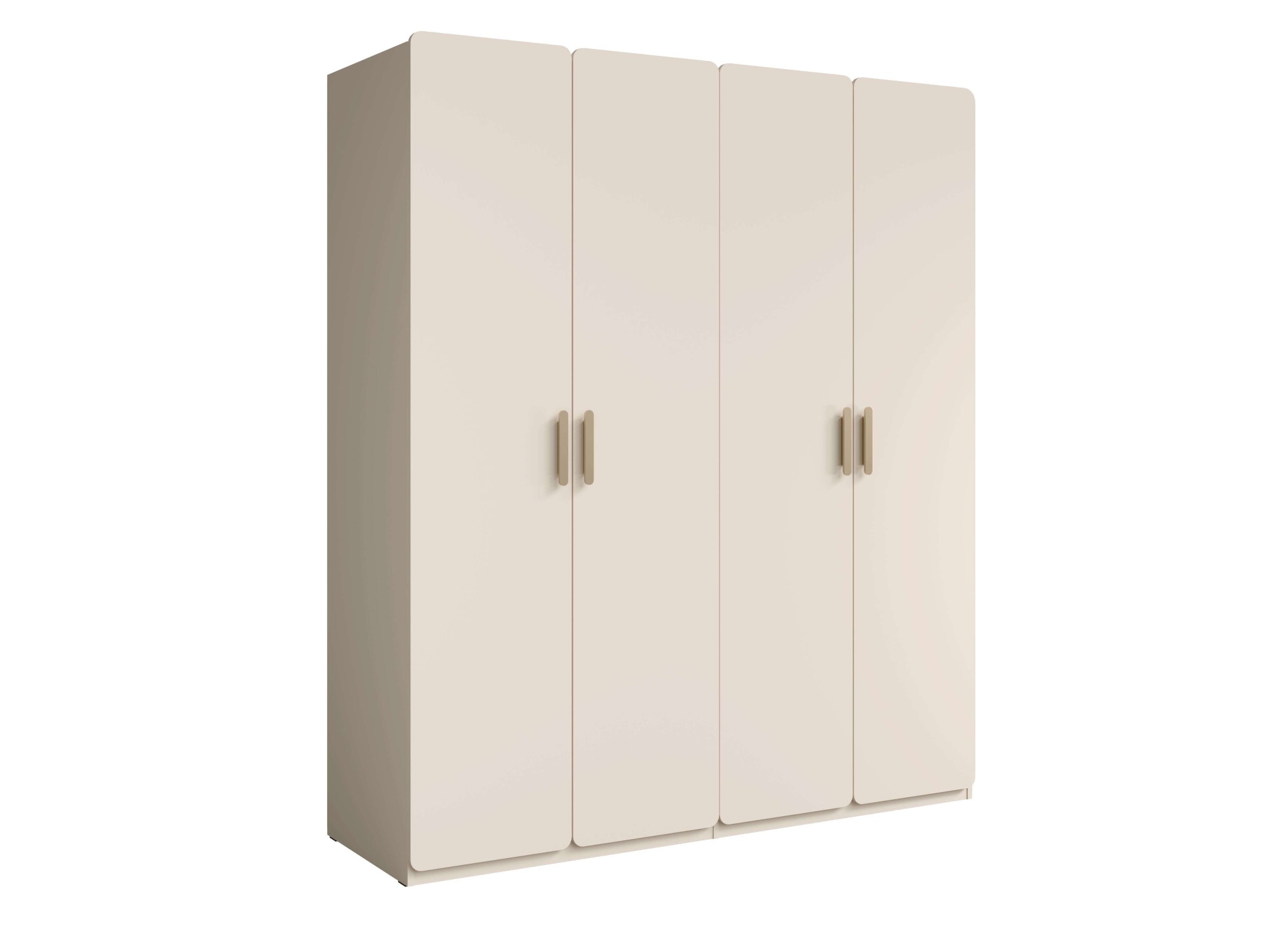 Home affaire Kleiderschrank »CLAREI mit 2 Einlegeböden, 2 Kleiderstangen, Masse B/H/T 179/210/60,5cm«, Garderobe mit 4 Drehtüren und goldfarbenenen Kunststoffgriffen