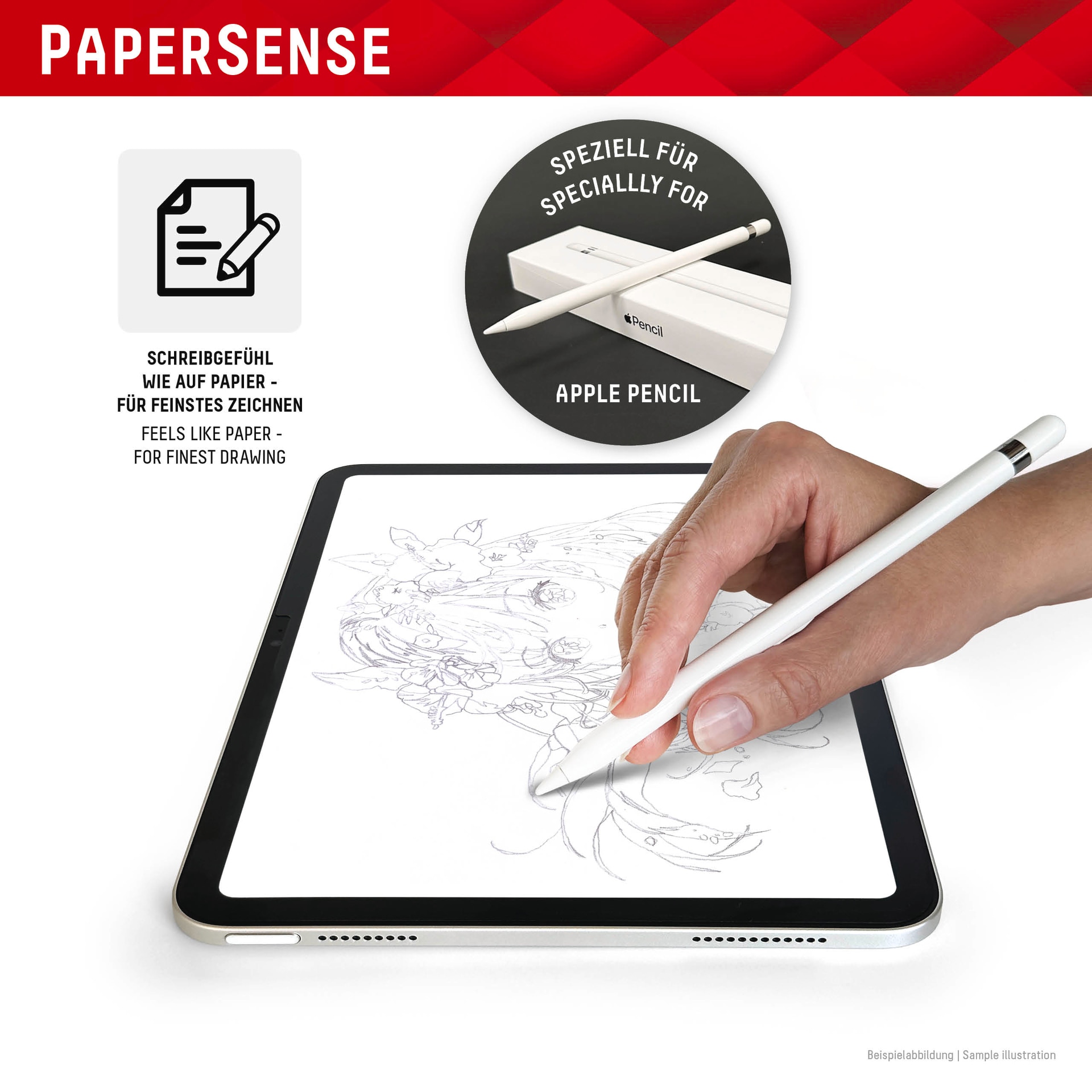Displex Displayschutzfolie »Tablet PaperSense«, für Apple iPad Pro 12,9 (3./4./5./6. Gen.), Schreiben wie auf Papier
