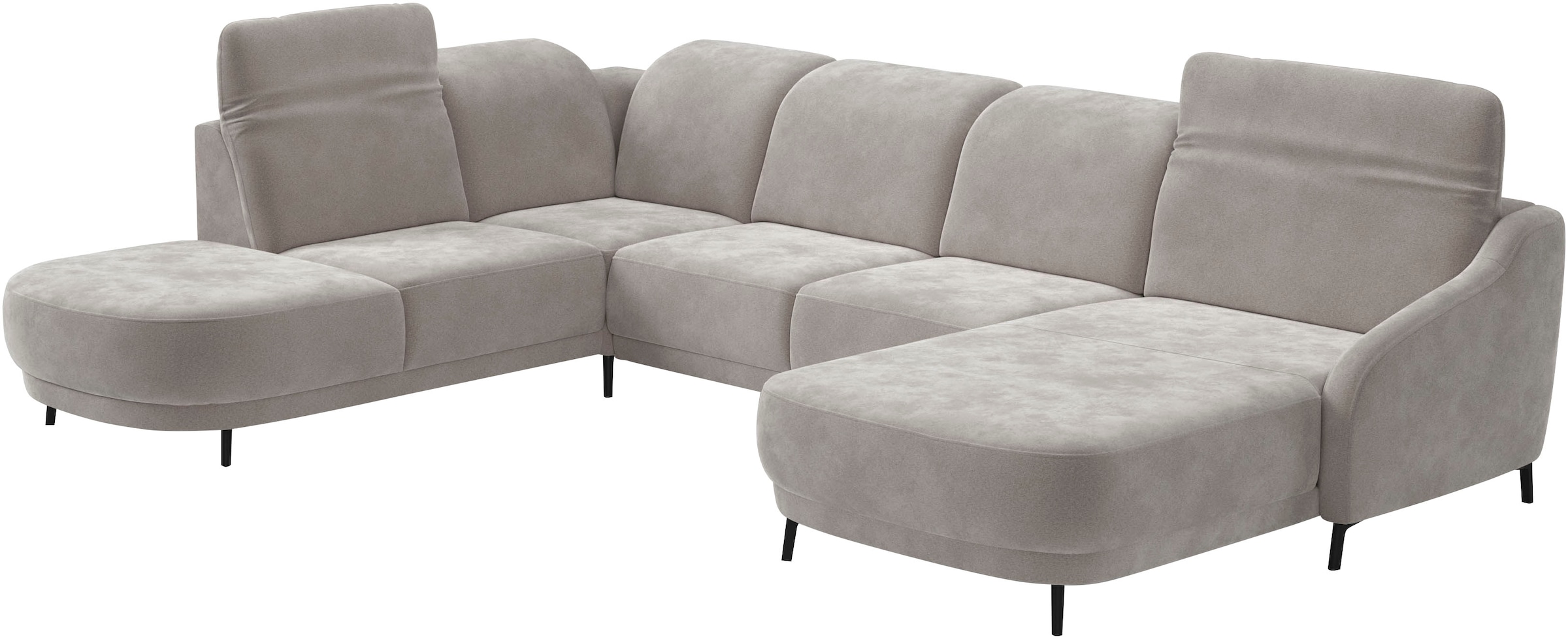 sit&more Wohnlandschaft »Blues U-Form« inkl. Kopfteilverstellung, wahlweise mit Klapptisch und USB