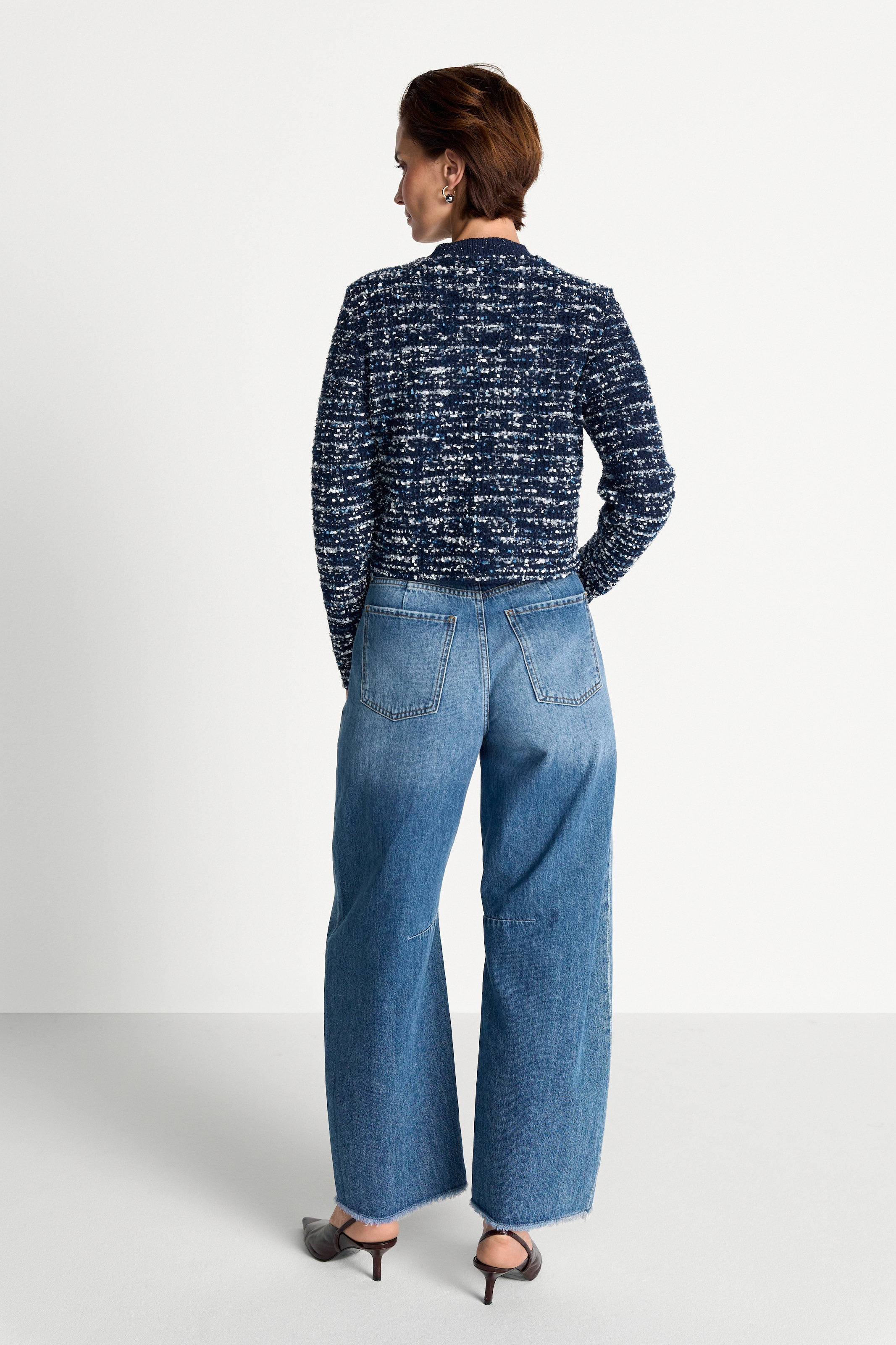 RICHROYAL Bouclèjacke ohne Kapuze mit Woll-Anteil, Regular fit mit Zierknöpfen