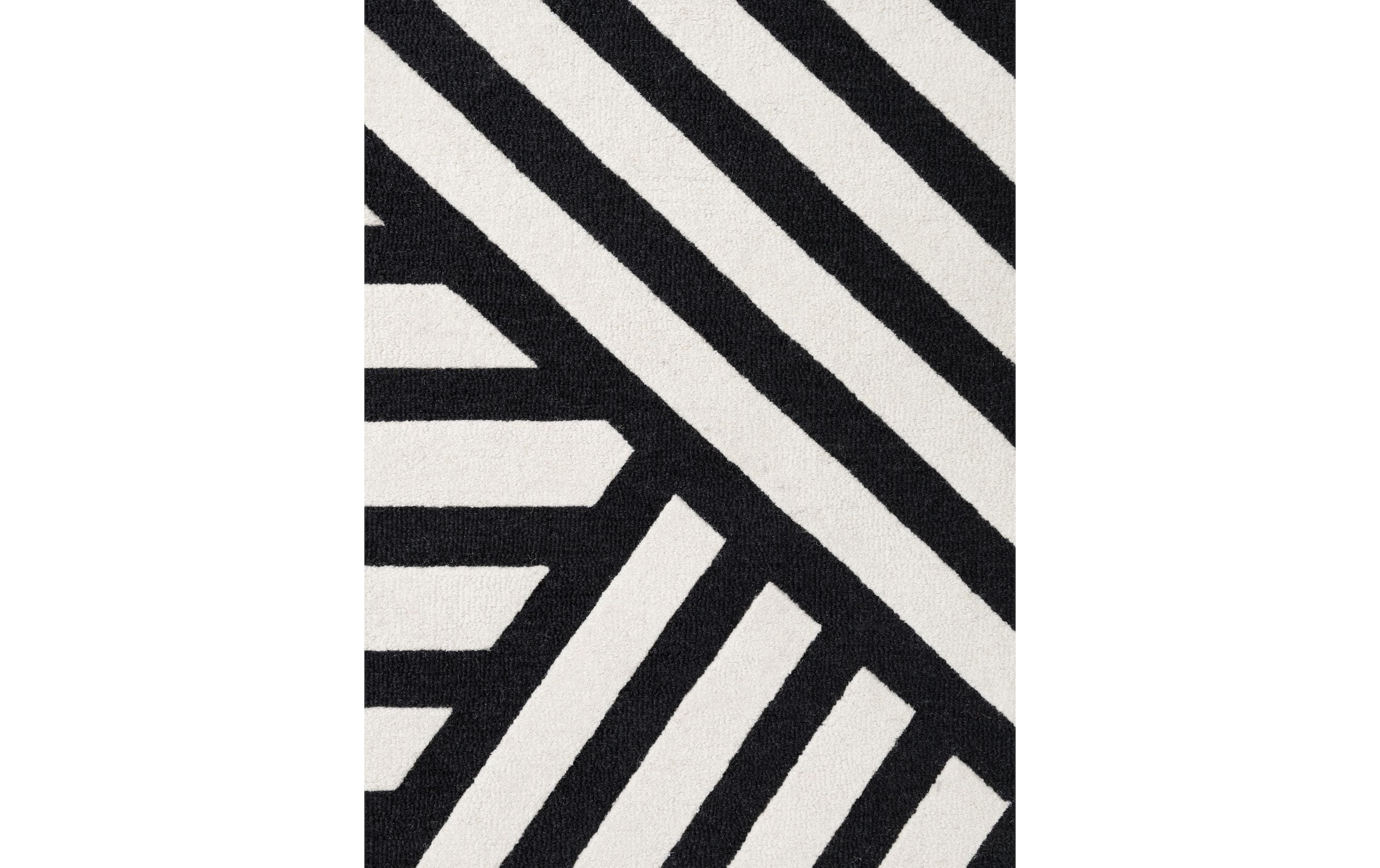 ELLE DECORATION Teppich »Noir« rechteckig 12 mm Höhe Wolle, Natur, Wohnzimmer, schwarz weiss, Modern, Geometrisch, Streifen