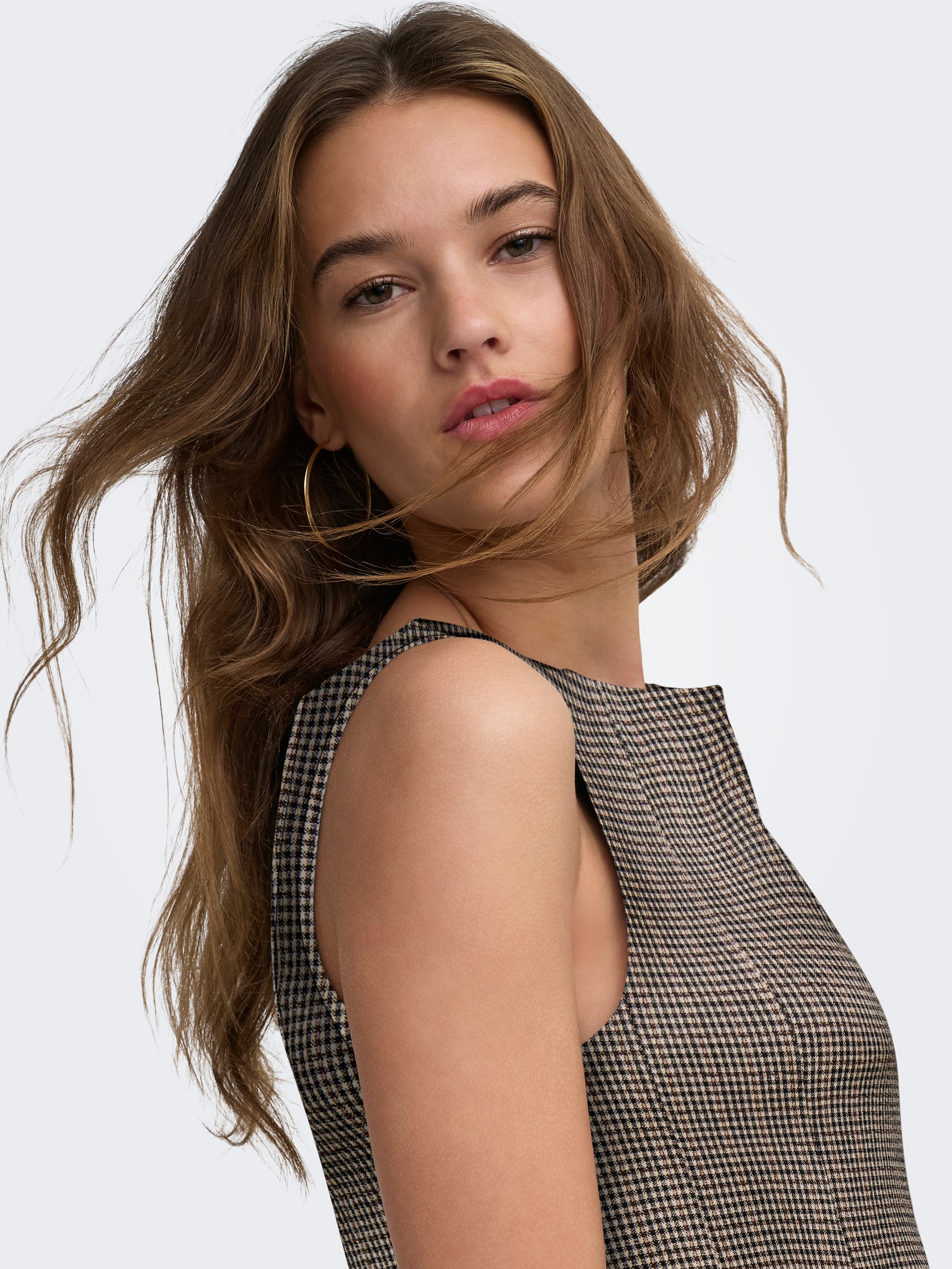 ONLY Mini-robe »ONLAZURA S/L WAIST DRESS JRS« mélange de matériaux, coupe régulière