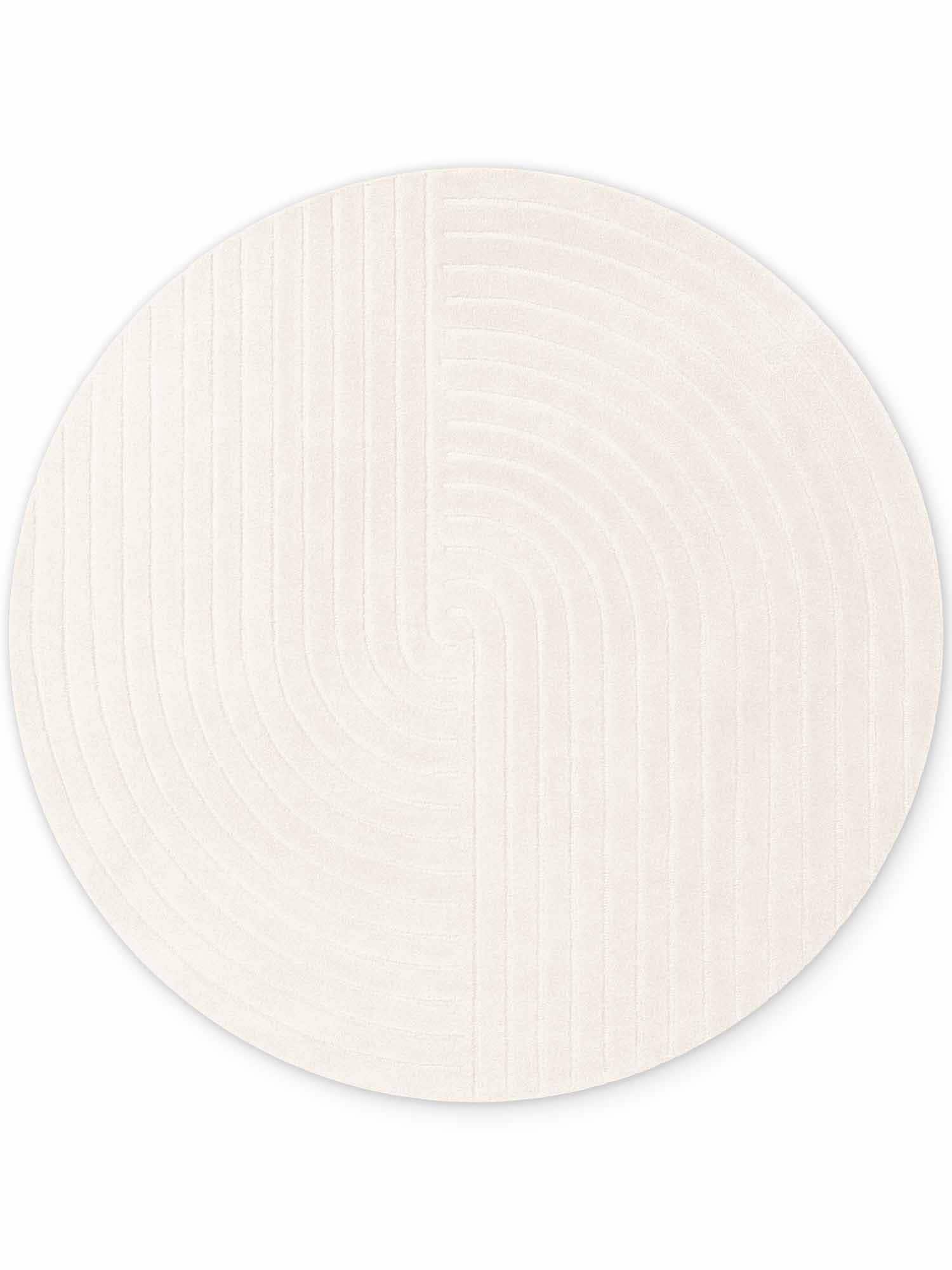 vikosa Wollteppich »Arcura« rund 15 mm Höhe Wolle Handgemacht, Hoch-Tief-Effekt, Geometrisches Linien Wellendesign