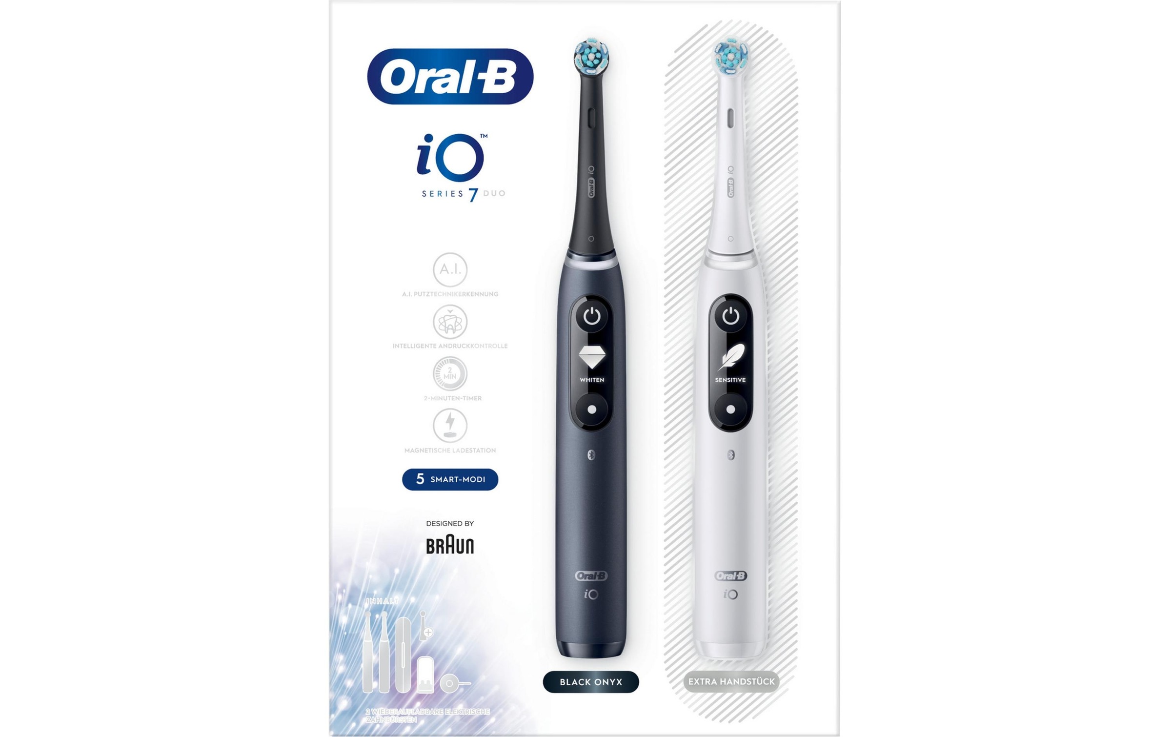 Oral-B Elektrische Zahnbürste »iO Series 7 Duo Black Onyx/White Alabaster«