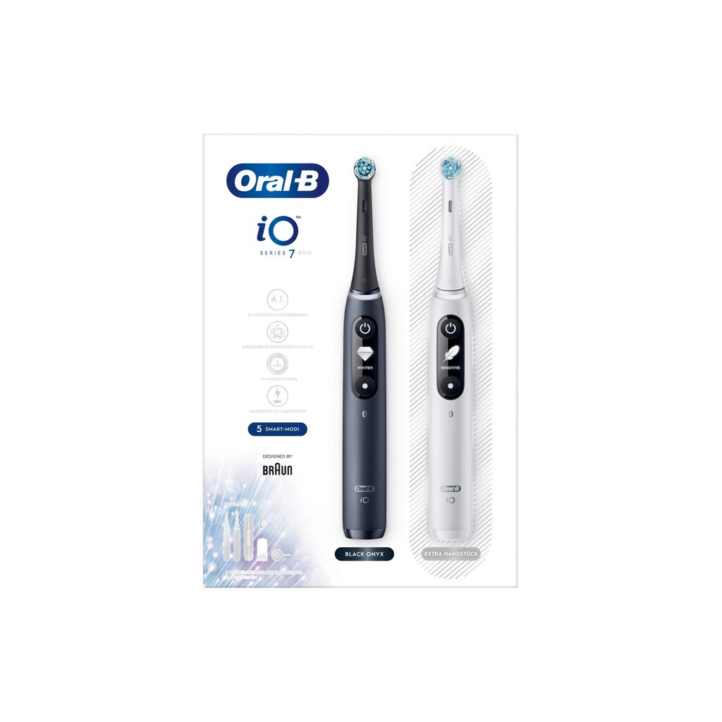 Oral-B Elektrische Zahnbürste »iO Series 7 Duo Black Onyx/White Alabaster«