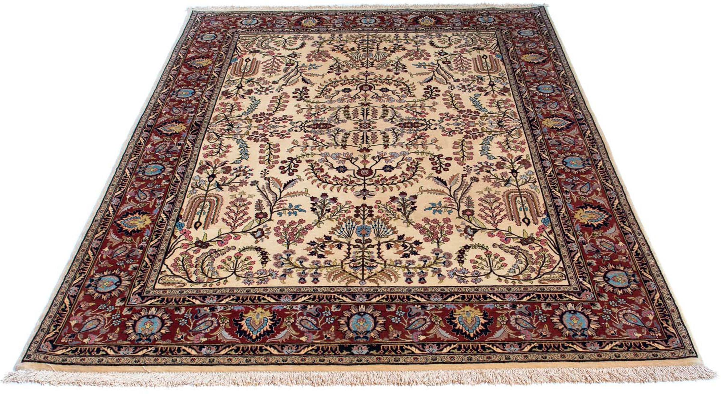 Image of morgenland Orientteppich »Perser - Ghom - 207 x 142 cm - beige«, rechteckig, 10 mm Höhe, Wohnzimmer, Handgeknüpft, Einzelstück mit Zertifikat bei Ackermann Versand Schweiz