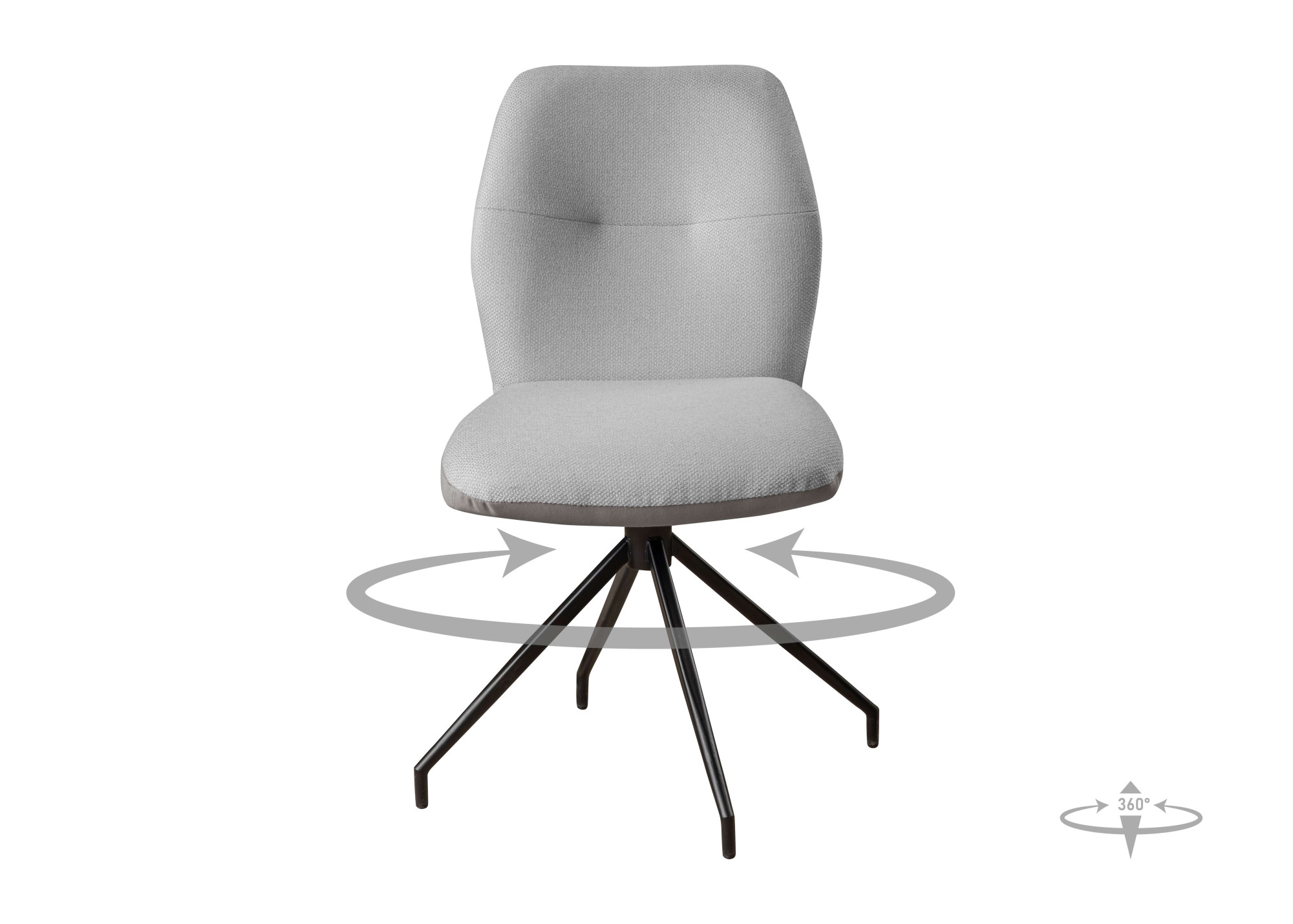 GOODproduct Drehstuhl »Bruna Esszimmerstuhl,Polsterstuhl, Küchenstuhl, 4-Fussstuhl« () 360° drehbar, mit automatischer Rückstellung, 2-Stoff-Design