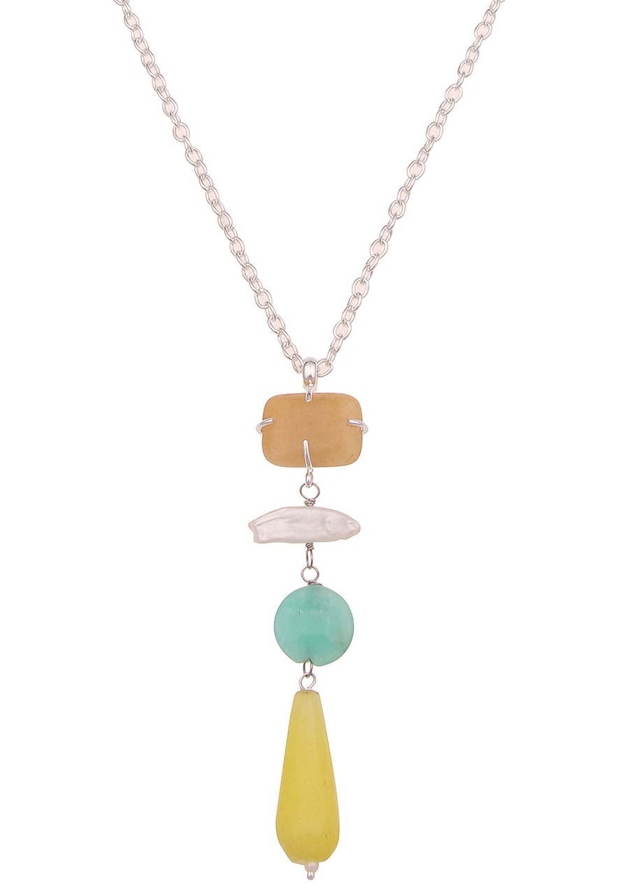 Image of leslii Kette mit Anhänger »lange Halskette, 220119149«, mit Süsswasserzuchtperle und Natursteinen bei Ackermann Versand Schweiz