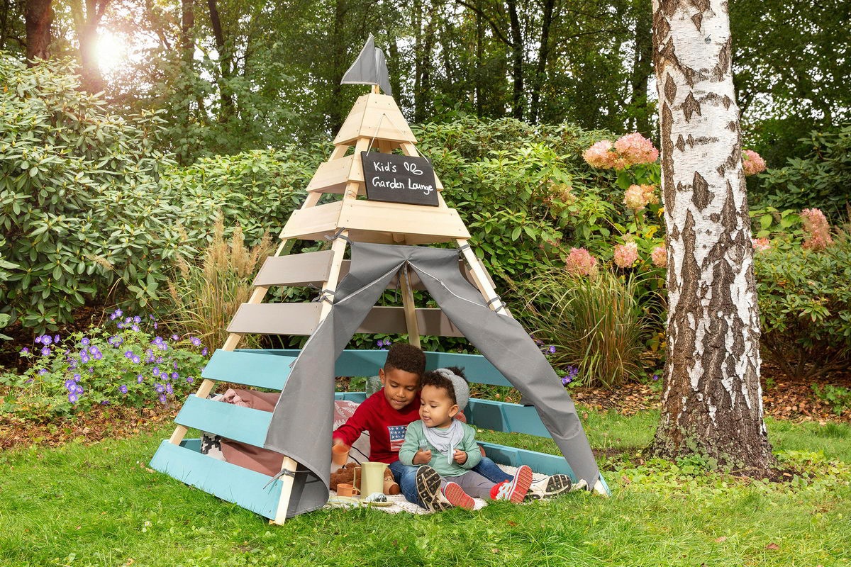 MUDDY BUDDY Spielhaus "Tipi-Zelt Dreamer" Holzschutz vorbehandelt, BxTxH: 135x135x170 cm