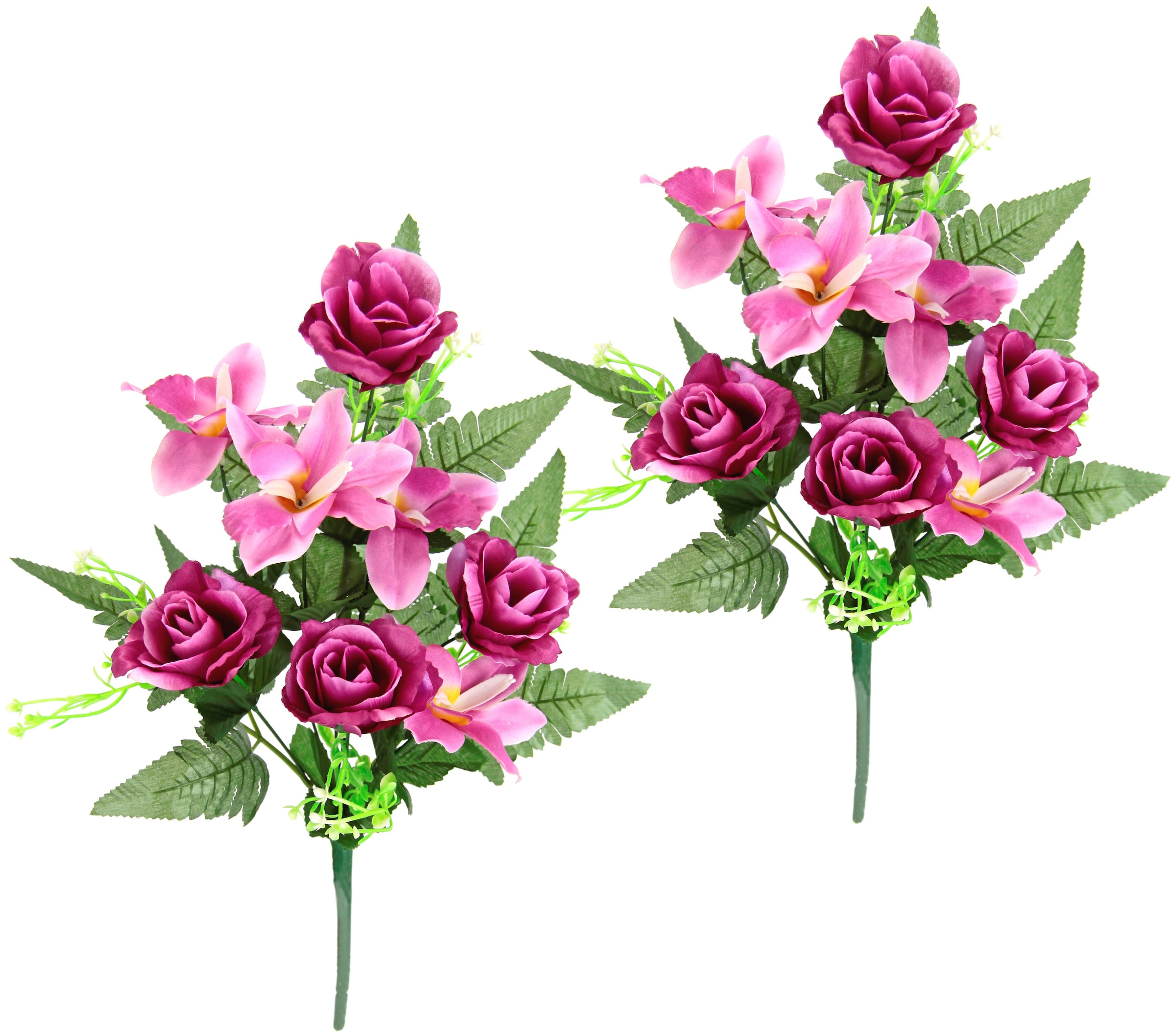 Kunstblume »Bouquet aus Orchideen und Rosen«, 2er Set Kunstblumenstrauss zum Legen...