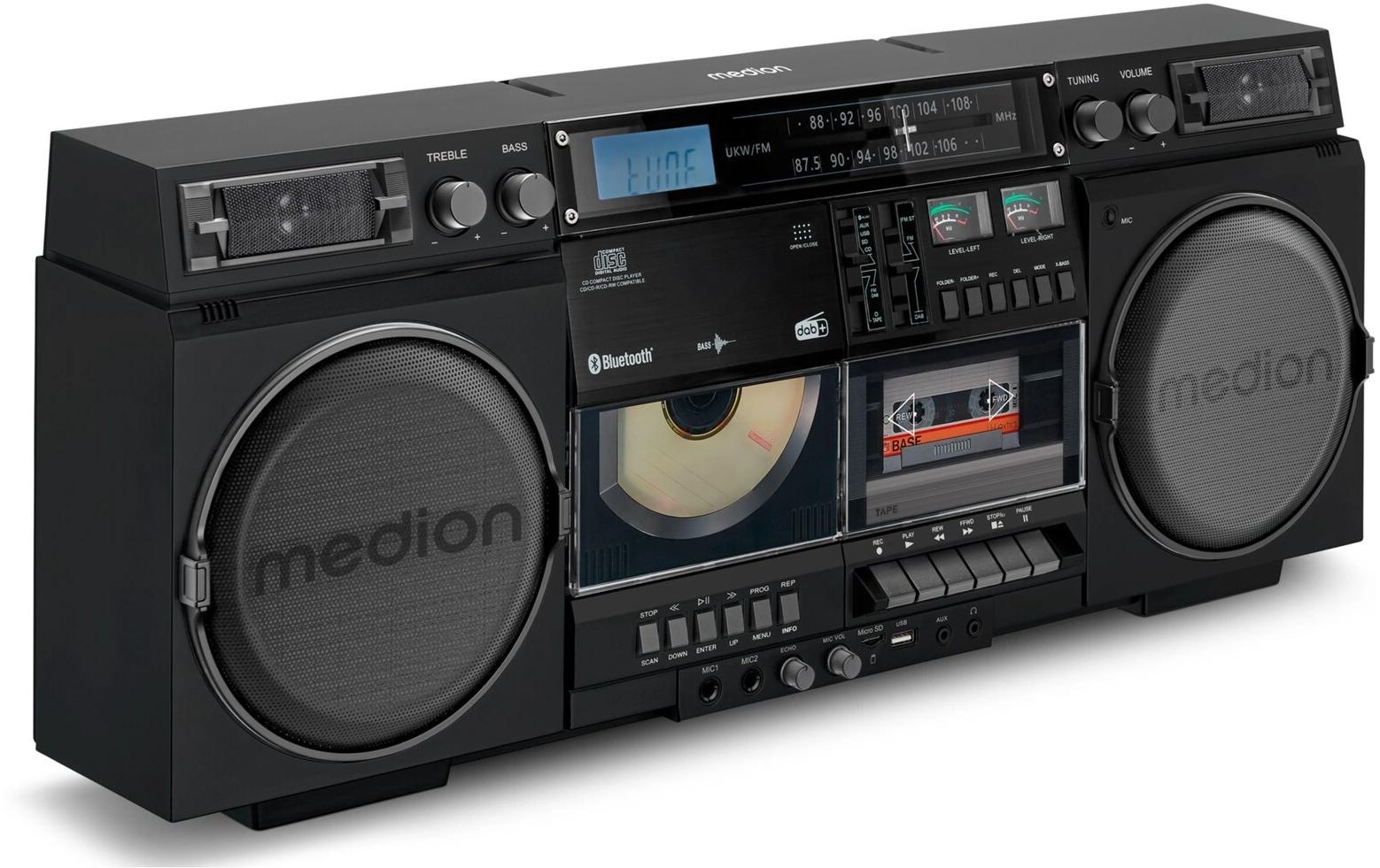 Medion® CD-Radiorecorder »LIFE P66538 Retro-Boombox«, (Digitalradio (DAB+)-FM-Tuner)
