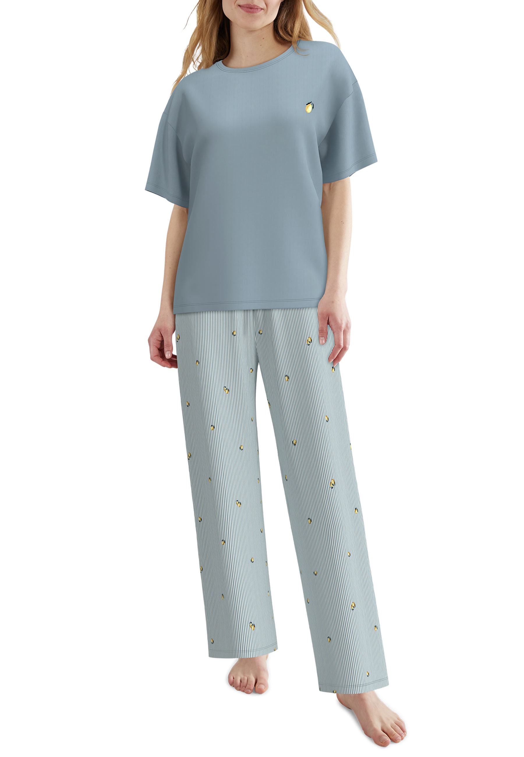 TOM TAILOR Pyjama atmungsaktiv, Viskosemix