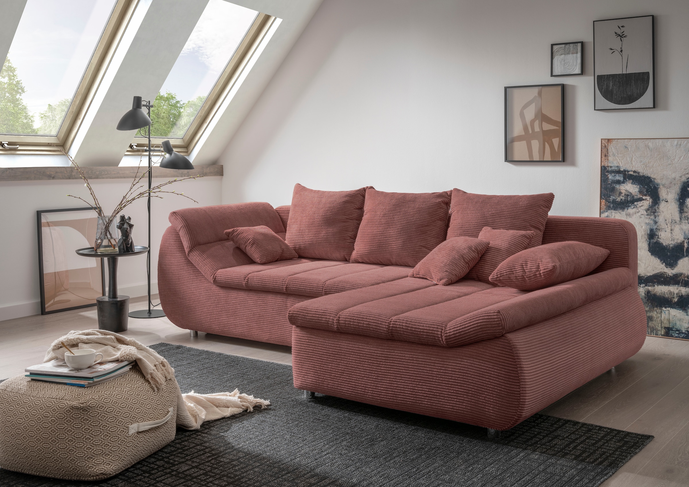 Image of Home affaire Ecksofa "Imola, bequem, aktuelle Steppung im Sitz, L-Form, Breite 270cm" wahlweise mit Bettfunktion
