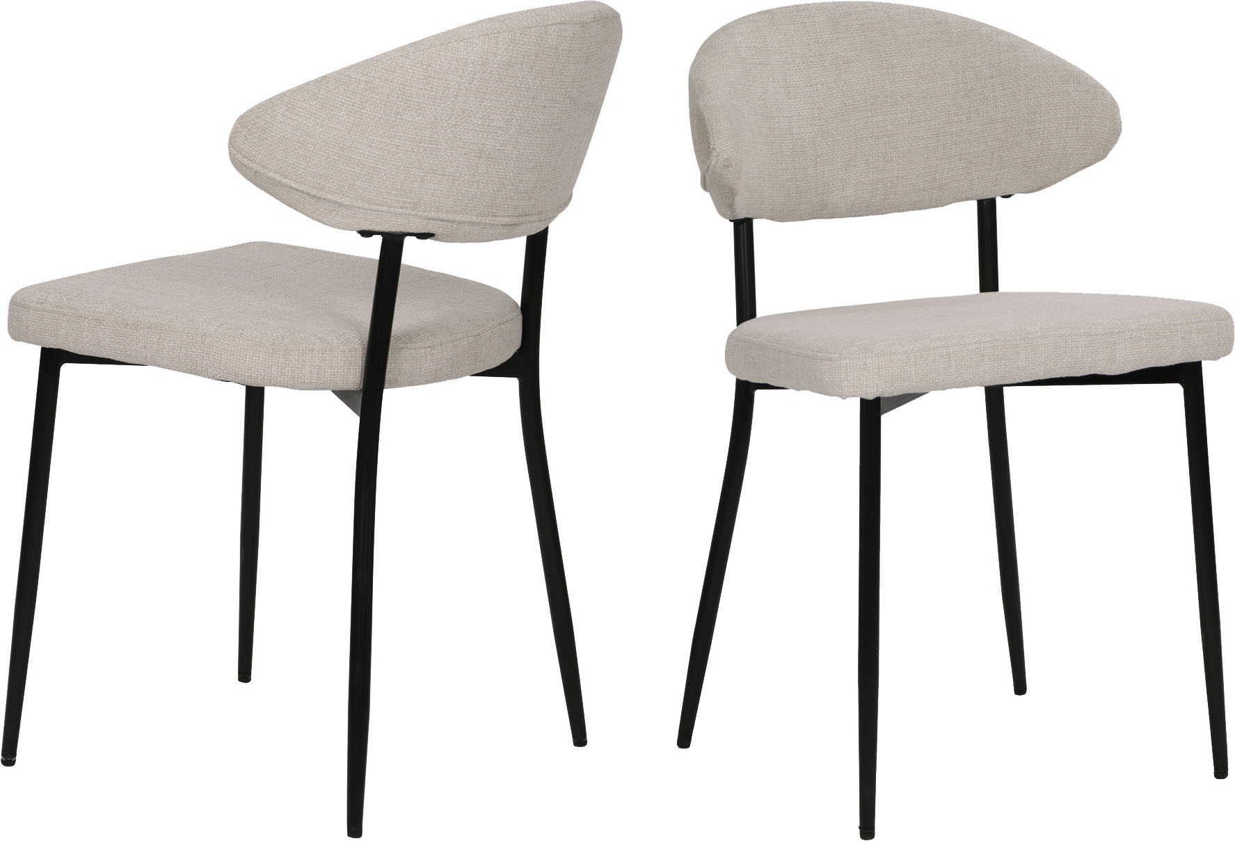 Image of SIT 4-Fussstuhl "Odessa 2er-Set Polsterstühle mit Strukturstoff & Metallgestell" (Set) 2 Stk.Öko-Tex Strukturstoff & ergonomisch gerundete Rückenlehne