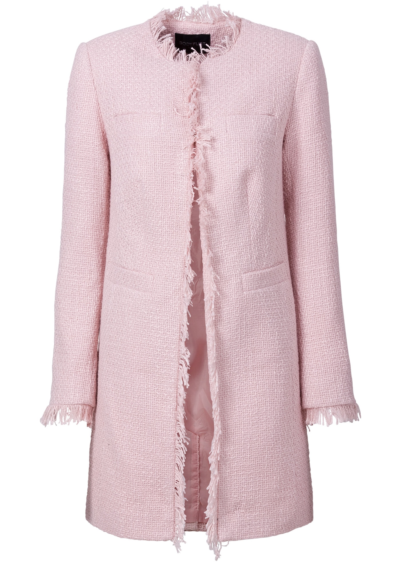 bonprix Blazer long 1 eleganter Bouclé-Look, Regular Fit, mit langem Arm