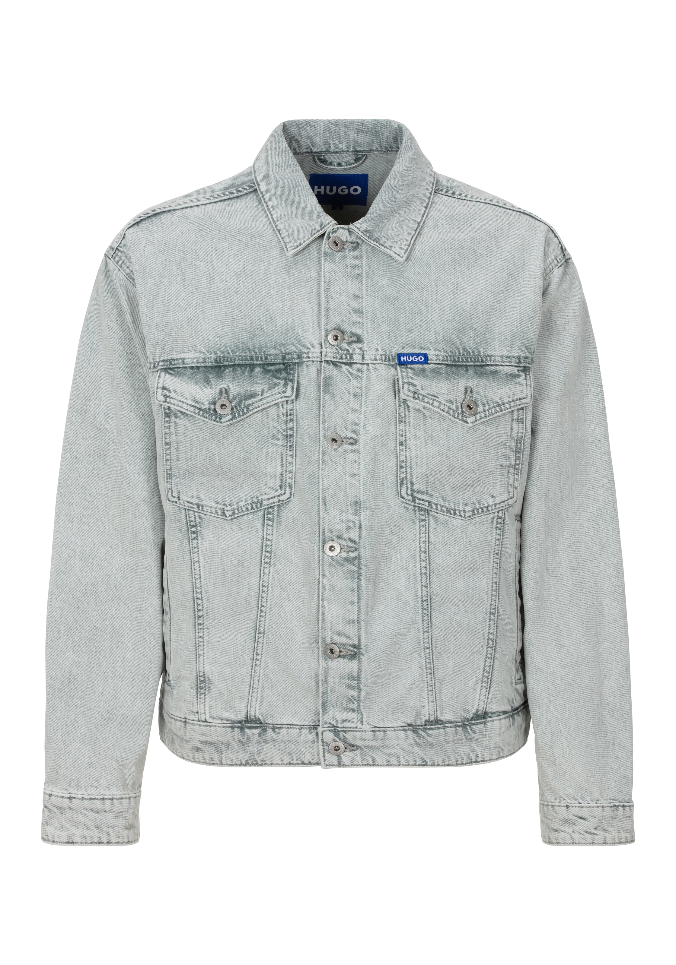 HUGO Blue Jeansjacke »Dex«, mit BOSS Leder-Badge