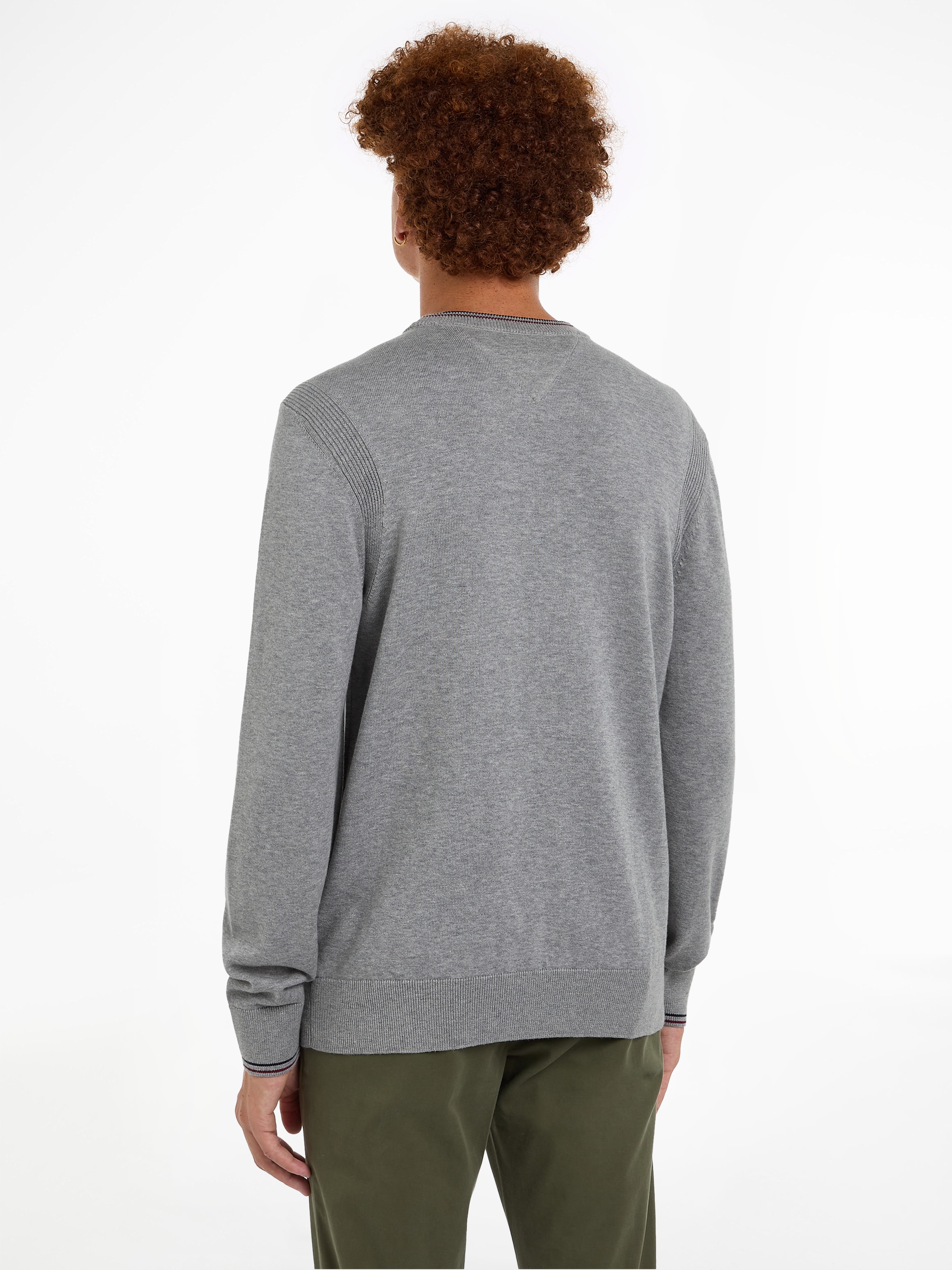 Tommy Hilfiger Rundhalspullover »RWB COTTON CREW NECK«, farbliche Akzente in Tommy Farben