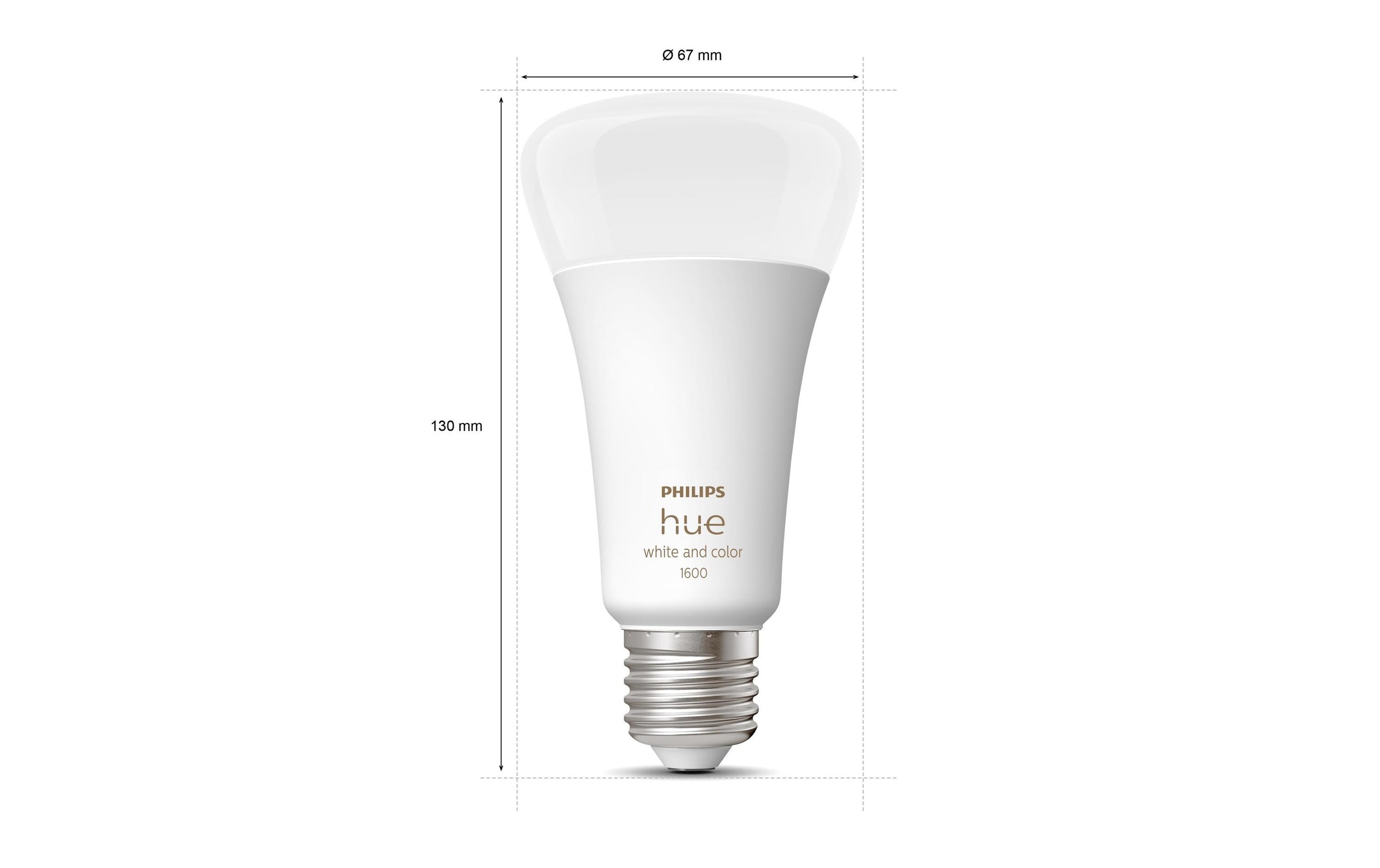 Philips Hue Spezialleuchtmittel »White & Color«, E27, Farbwechsler-Neutralweiss-Tageslichtweiss-Kaltweiss-Warmweiss