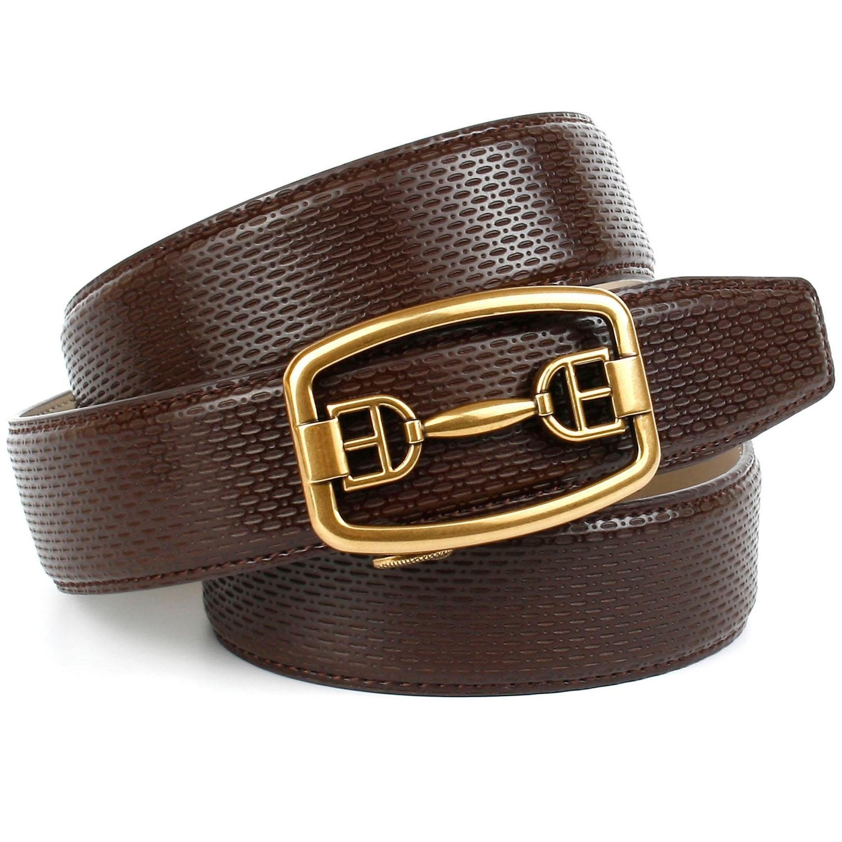 Image of Anthoni Crown Ledergürtel, in braun mit messingfarbener Metallschnalle bei Ackermann Versand Schweiz