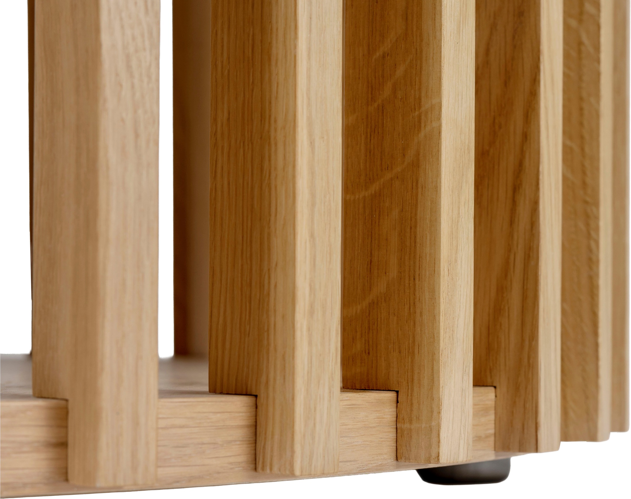 Woodman Couchtisch »Drum, Breite/Tiefe/Höhe: 83/83/42 cm«, Holzfurnier aus Eiche, Sprossen aus massiver Eiche