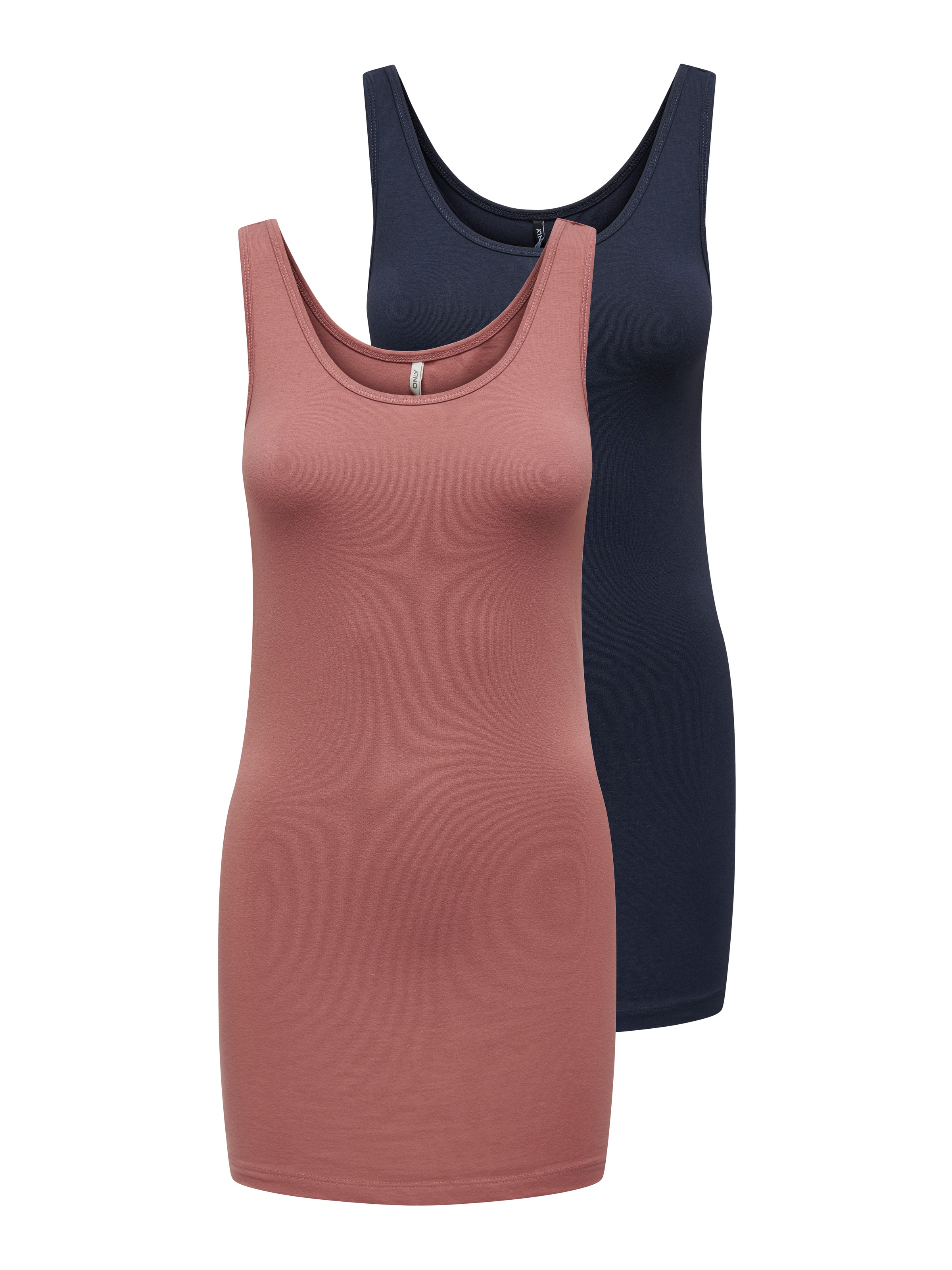 ONLY Tanktop »ONLLIVE – Slim-Fit Tanktops mit Stretch für optimalen Sitz« Packung, 2er-Pack, 2 Stk. slim fit, casual, Jersey, Baumwollmischung, Rundhals