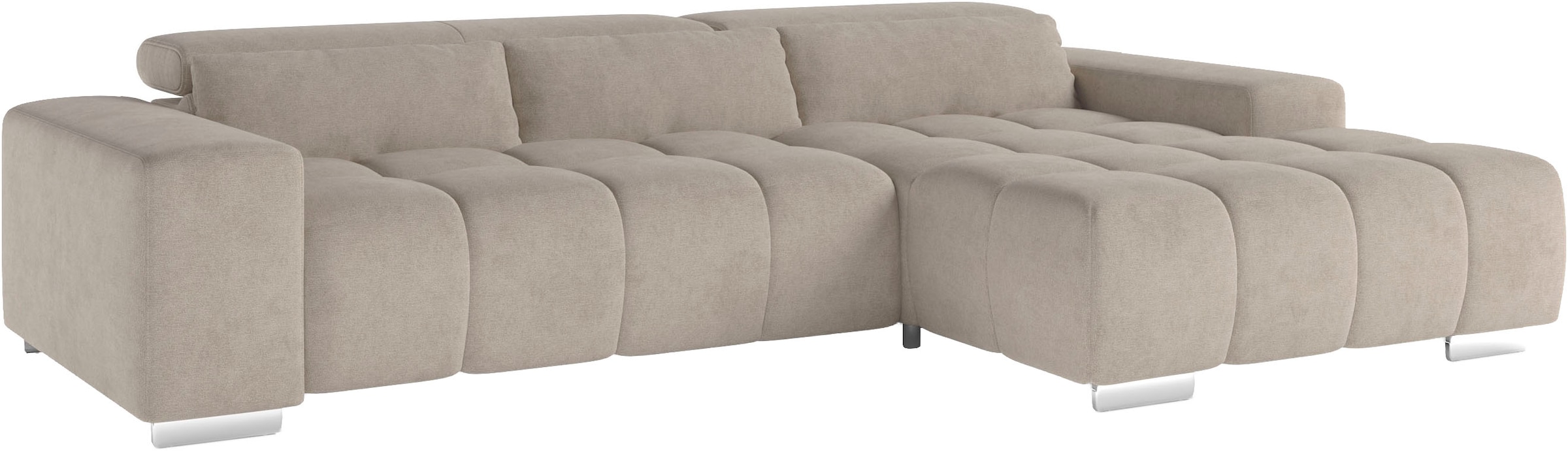 COTTA Canapé d'angle »Orion L-Form« mit 2x Kopfteilverstellung & 3 Nierenkissen