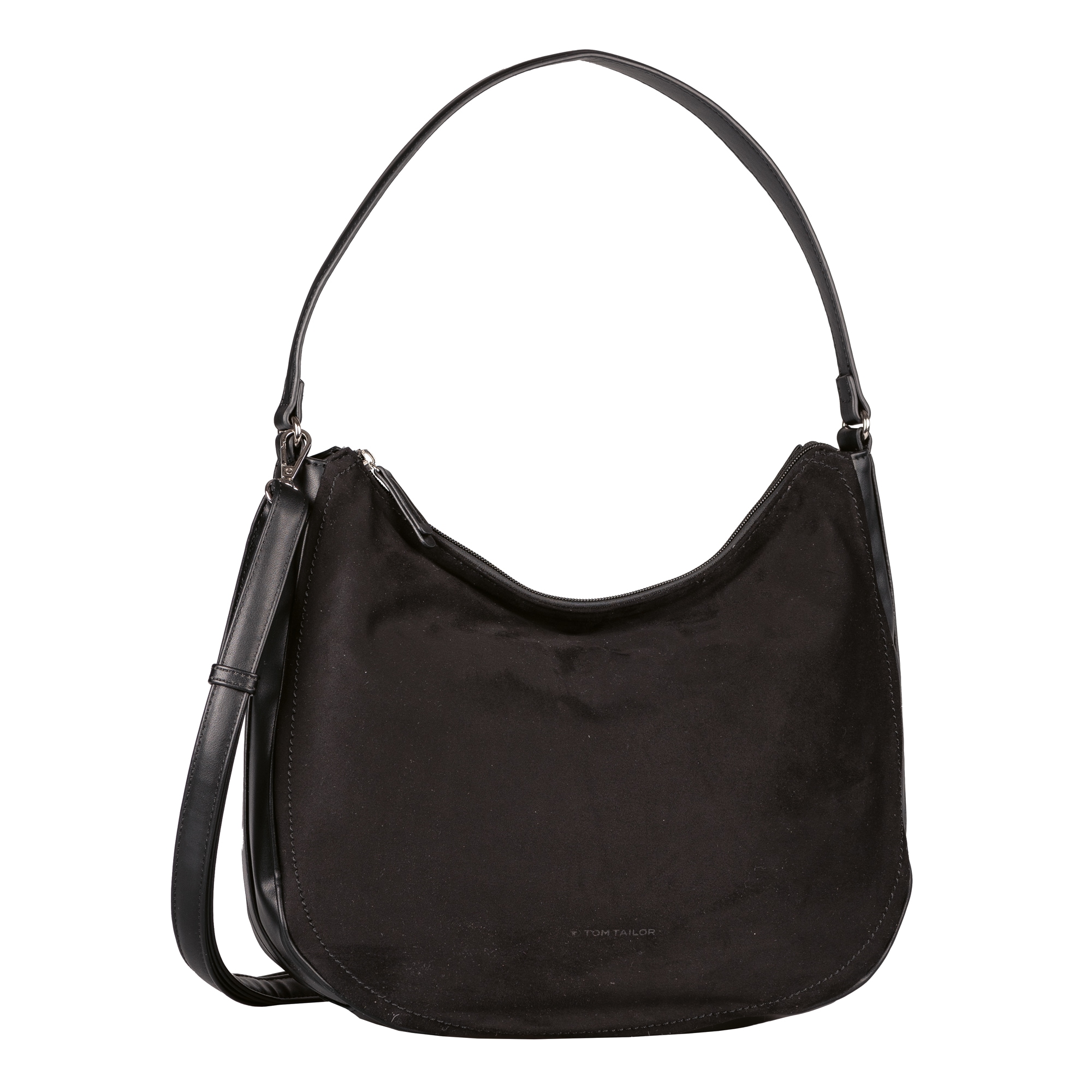TOM TAILOR Hobo »Lorella«, aus weichem Suede-Imitat mit fein genarbtem Lederimitat besetzt