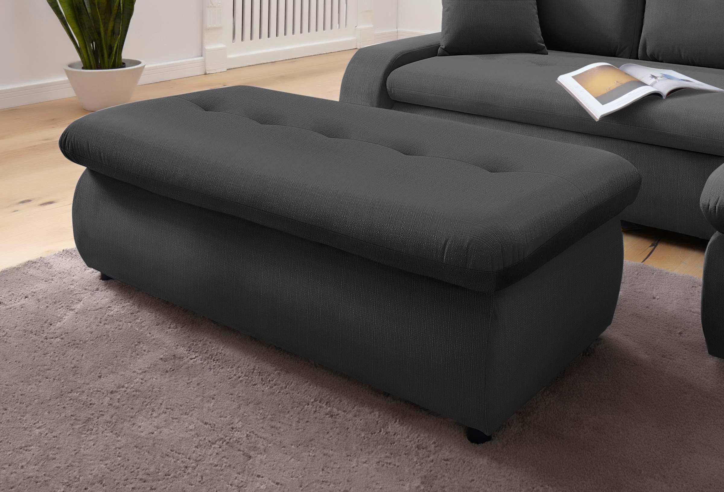 TRENDMANUFAKTUR Hocker »Indie II, bequemer Bankhocker mit Staufach unter der Sitzfläche«