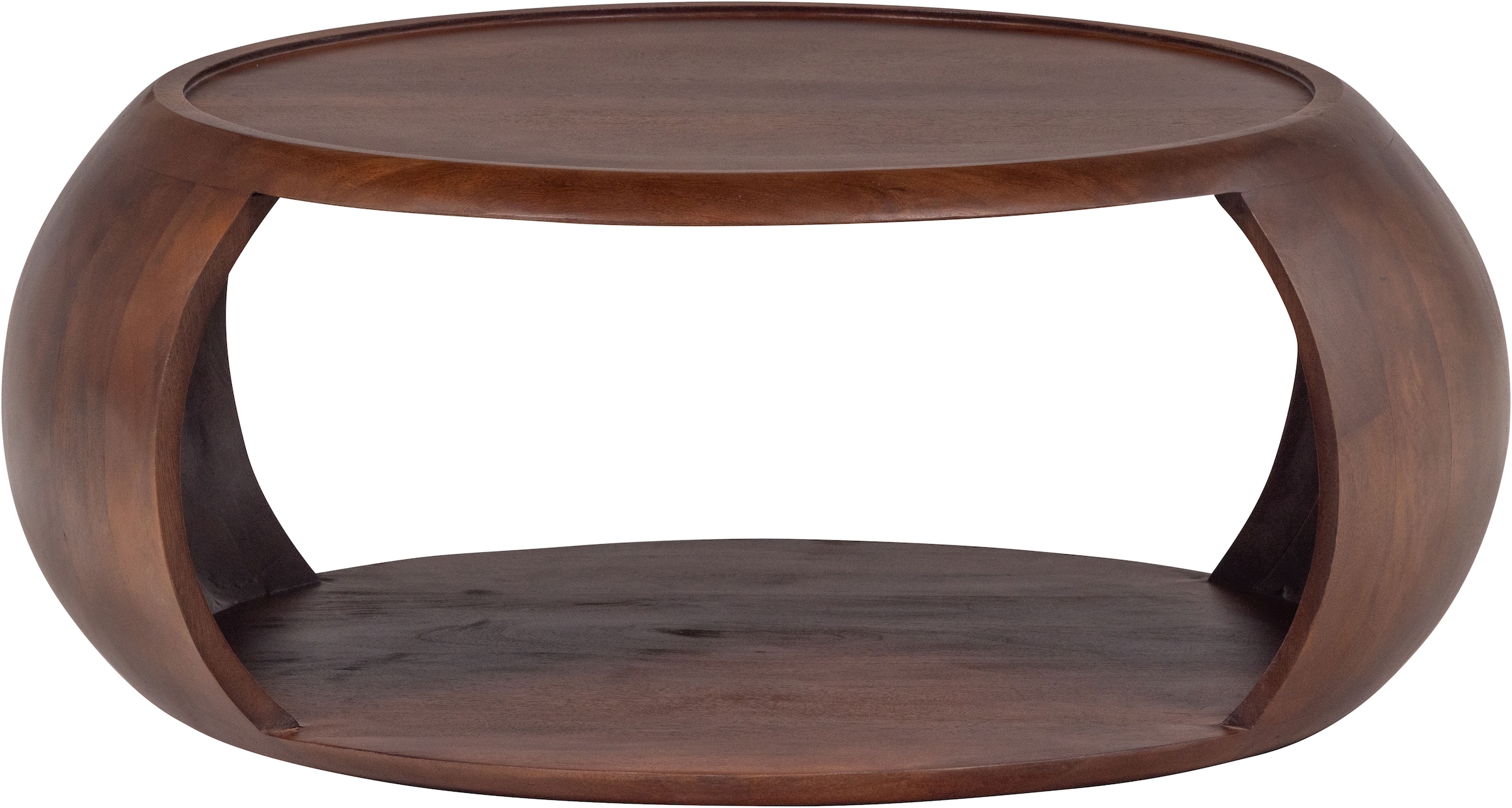 WOOOD Table basse »Cole mit Massivmangoholz und Aussparung B 72 x T 72 x H 36 cm« forme organique, capacité de charge 11,3 kg, pour usage intérieur
