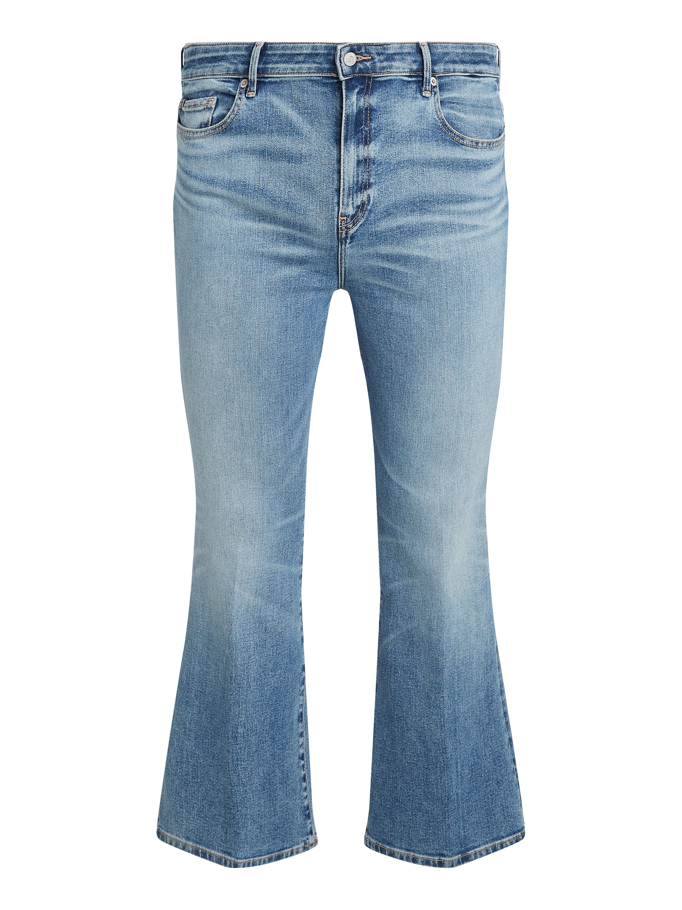 Tommy Hilfiger Curve Bootcut-Jeans »CRV BOOTCUT RW TOBY«, in Grossen Grössen, Tommy Jeans Logo-Badge, stoned wash Optik