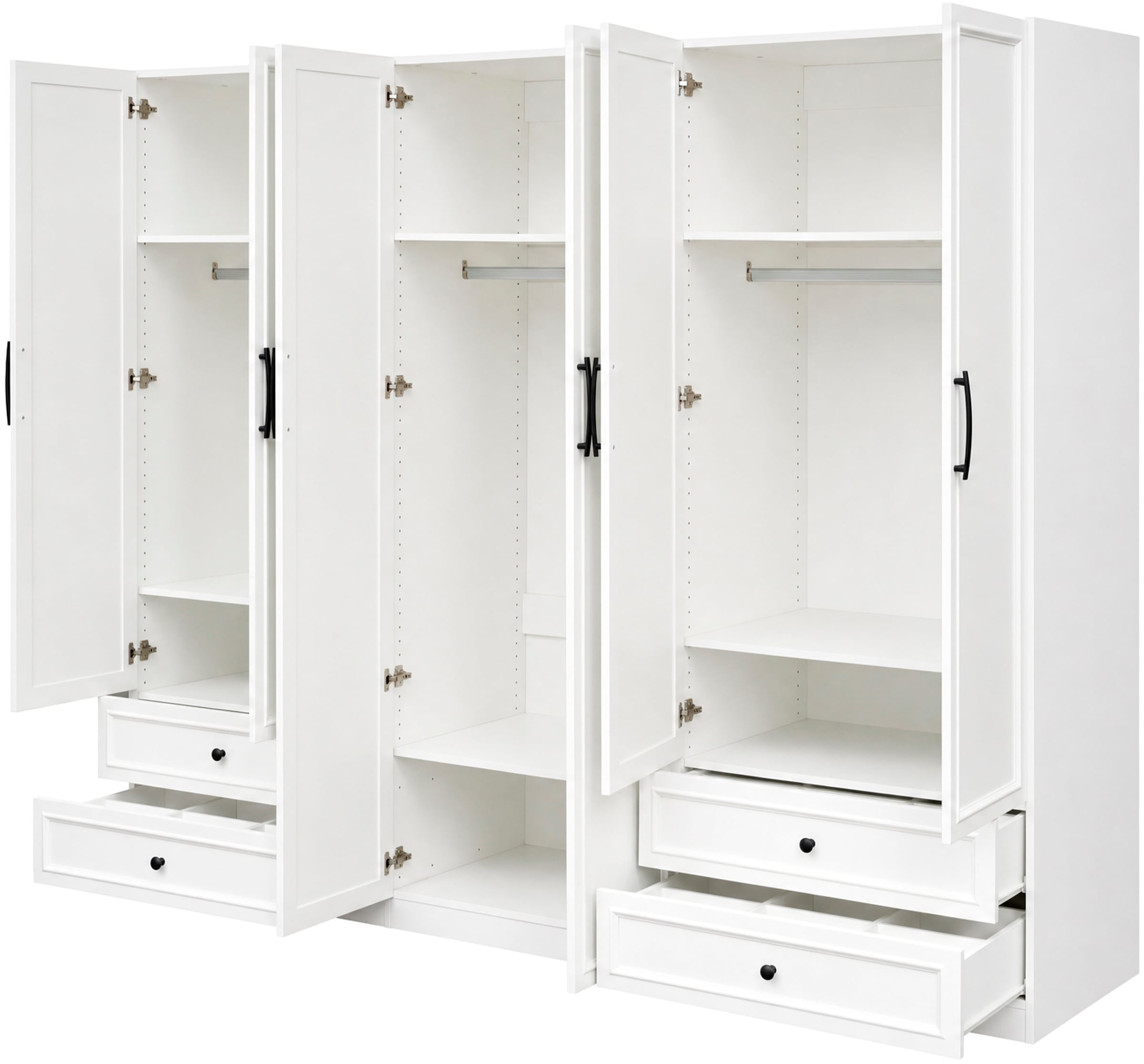 GOODproduct Armoires à vêtements »Arrian 240 cm Weiss | 6-türiger Drehtürenschrank im Landhausstil« ESPACE DE RANGEMENT XXL POUR VOTRE MAISON