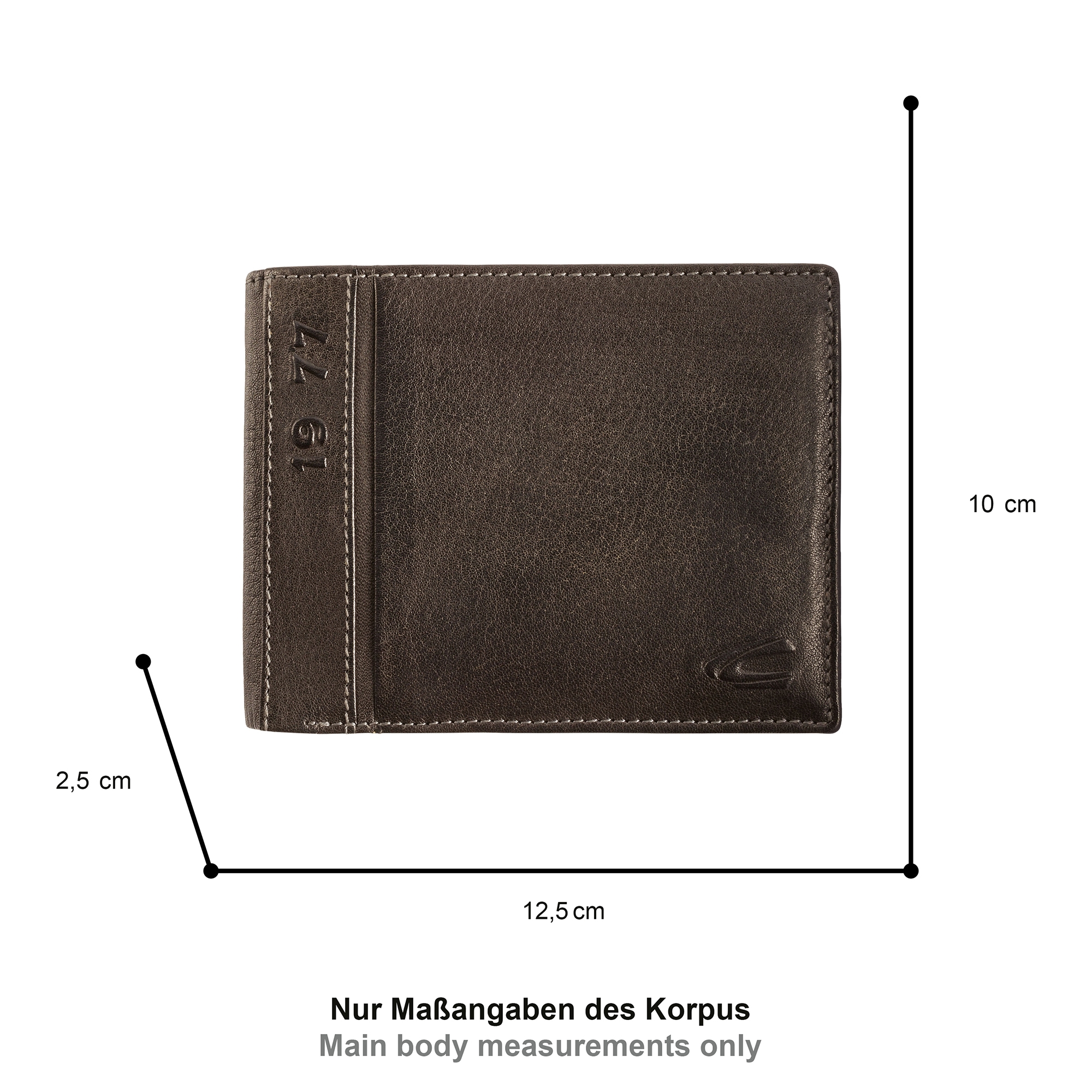 camel active Porte-monnaie »Melbourne« aus hochwertigem Rindsleder mit kernigen Nähten im Used Look