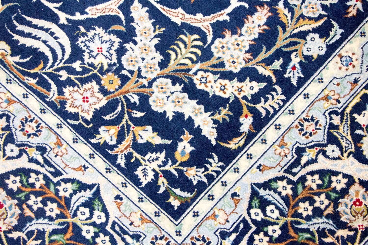 morgenland Wollteppich »Keshan Teppich handgeknüpft blau«, rechteckig