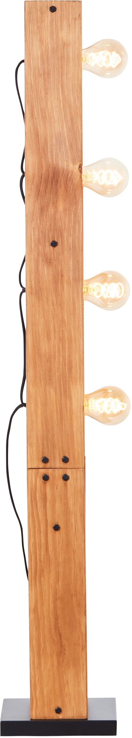 Brilliant Stehlampe »Calandra«, 4 flammig, Leuchtmittel E27 | ohne Leuchtmittel, 125,5 x 20 x 20 cm, 4 x E27, Metall/Holz, schwarz/holz