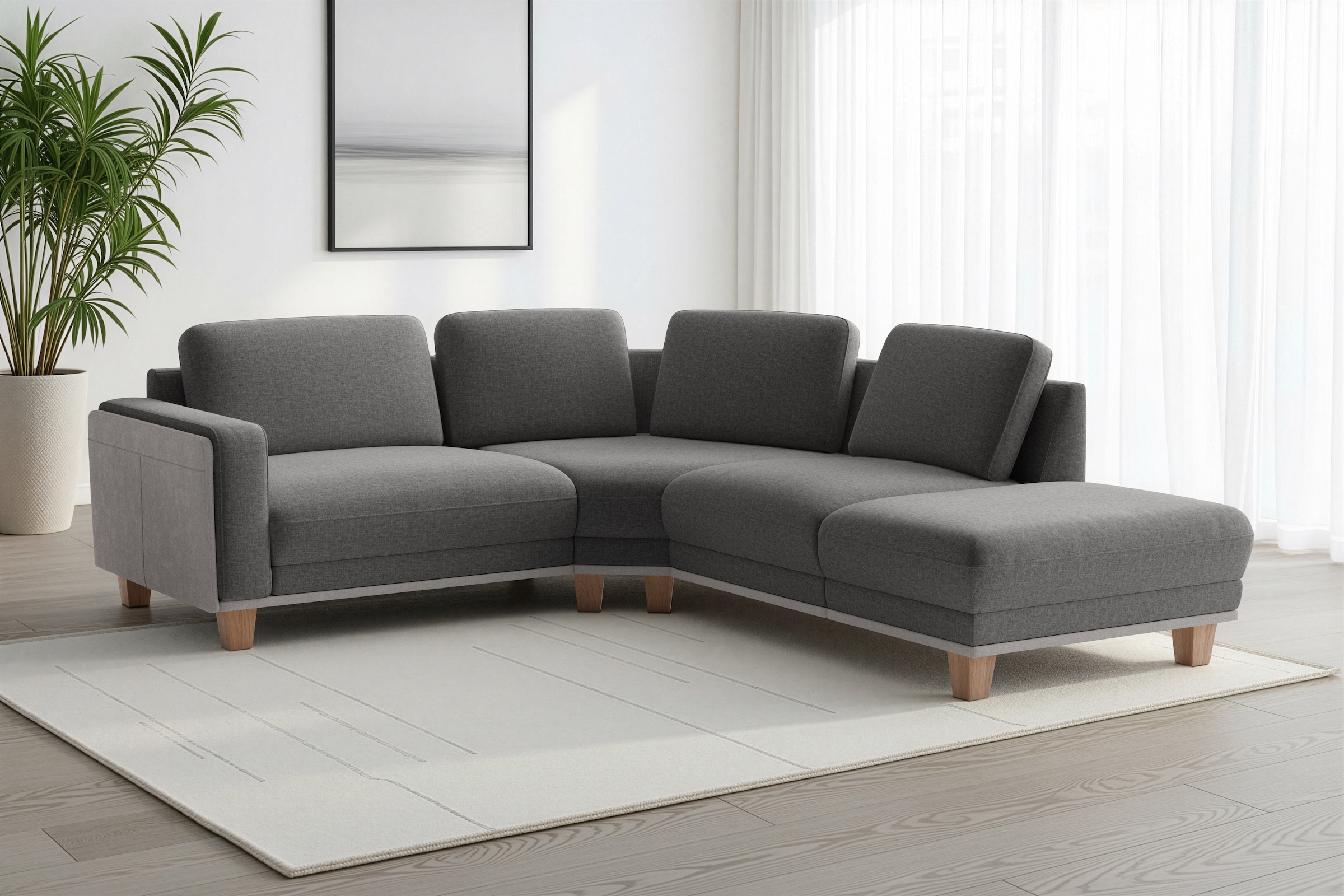 sit&more Ecksofa »Concept« Modernes Sofa in drei Fussfarben zur Auswahl
