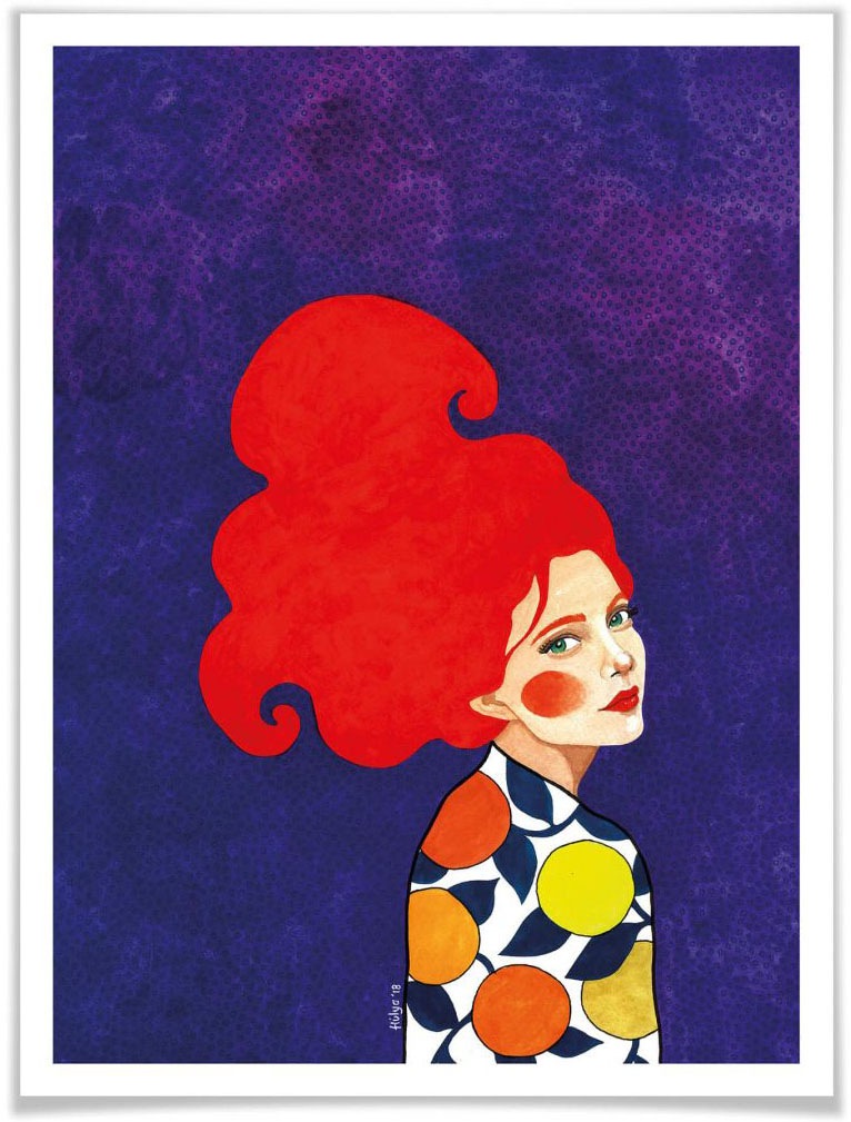 Image of Wall-Art Poster »Gelb Orange Rota Zora Kunstdruck«, Gesicht, (1 St.), Poster, Wandbild, Bild, Wandposter bei Ackermann Versand Schweiz