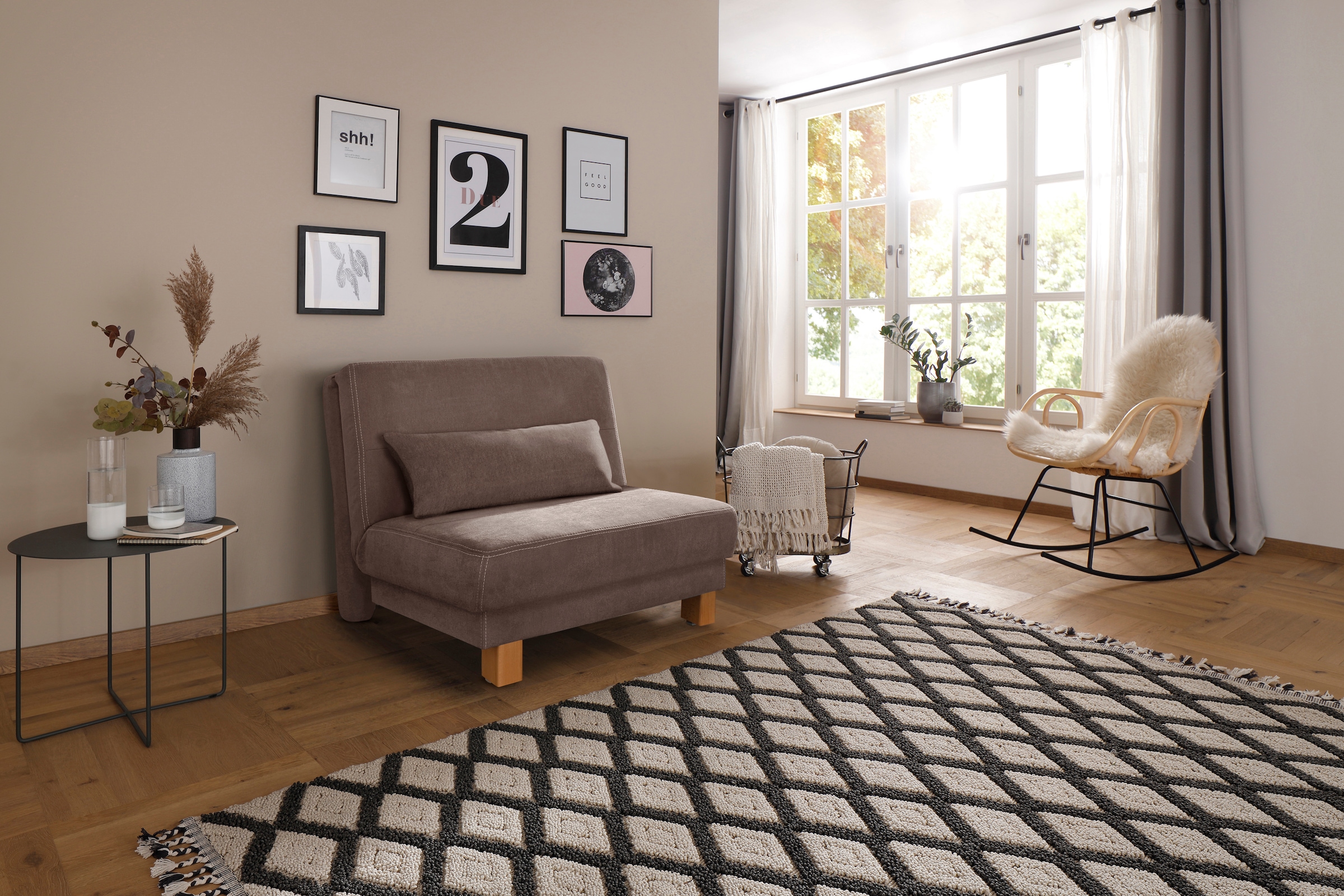 Home affaire Canapé-lit »Gina« du canapé au lit d’un seul geste, en 4 largeurs, coussin lombaire
