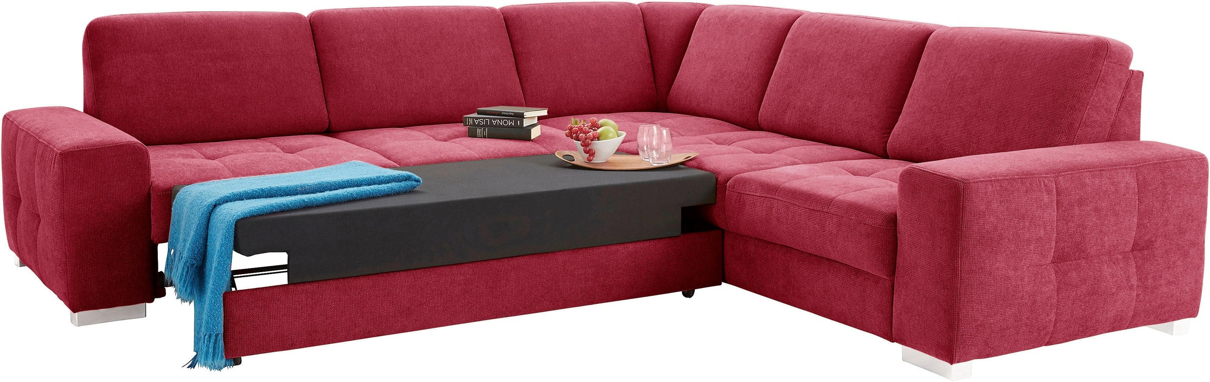 sit&more Ecksofa »Santorini L-Form«, mit Federkern und Sitztiefenverstellung, wahlweise mit Bettfunktion