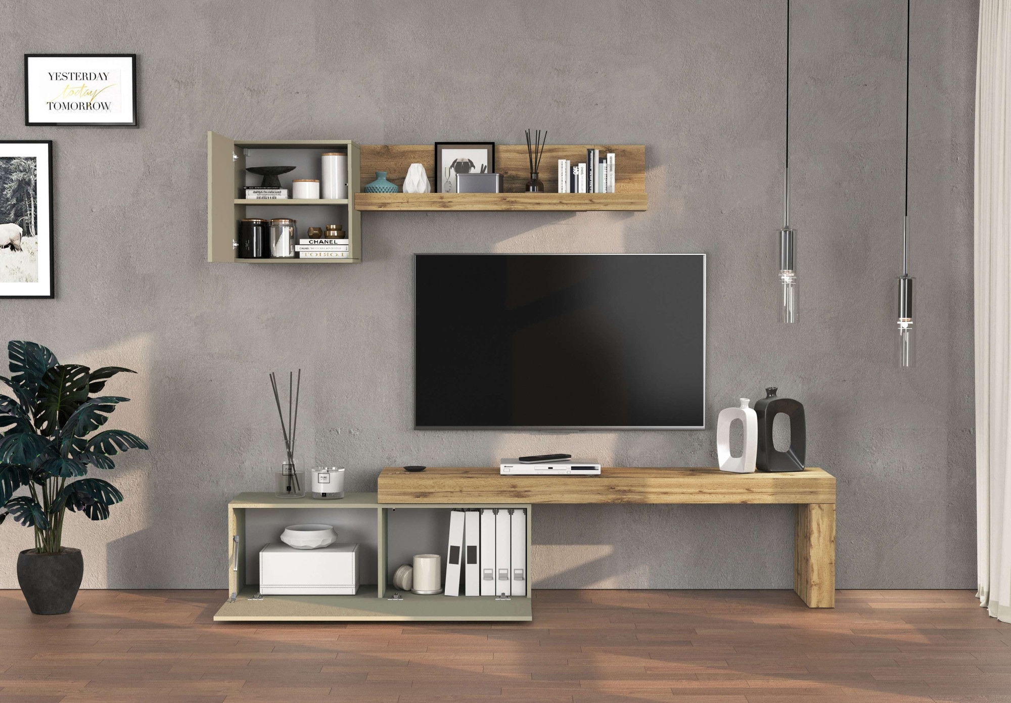 INOSIGN TV-Wand »Chronos TV-Set, Wohnwand – Elemente frei platzierbar, Made in Italy« Set, 3-er set, 3 Stk. tlg.
