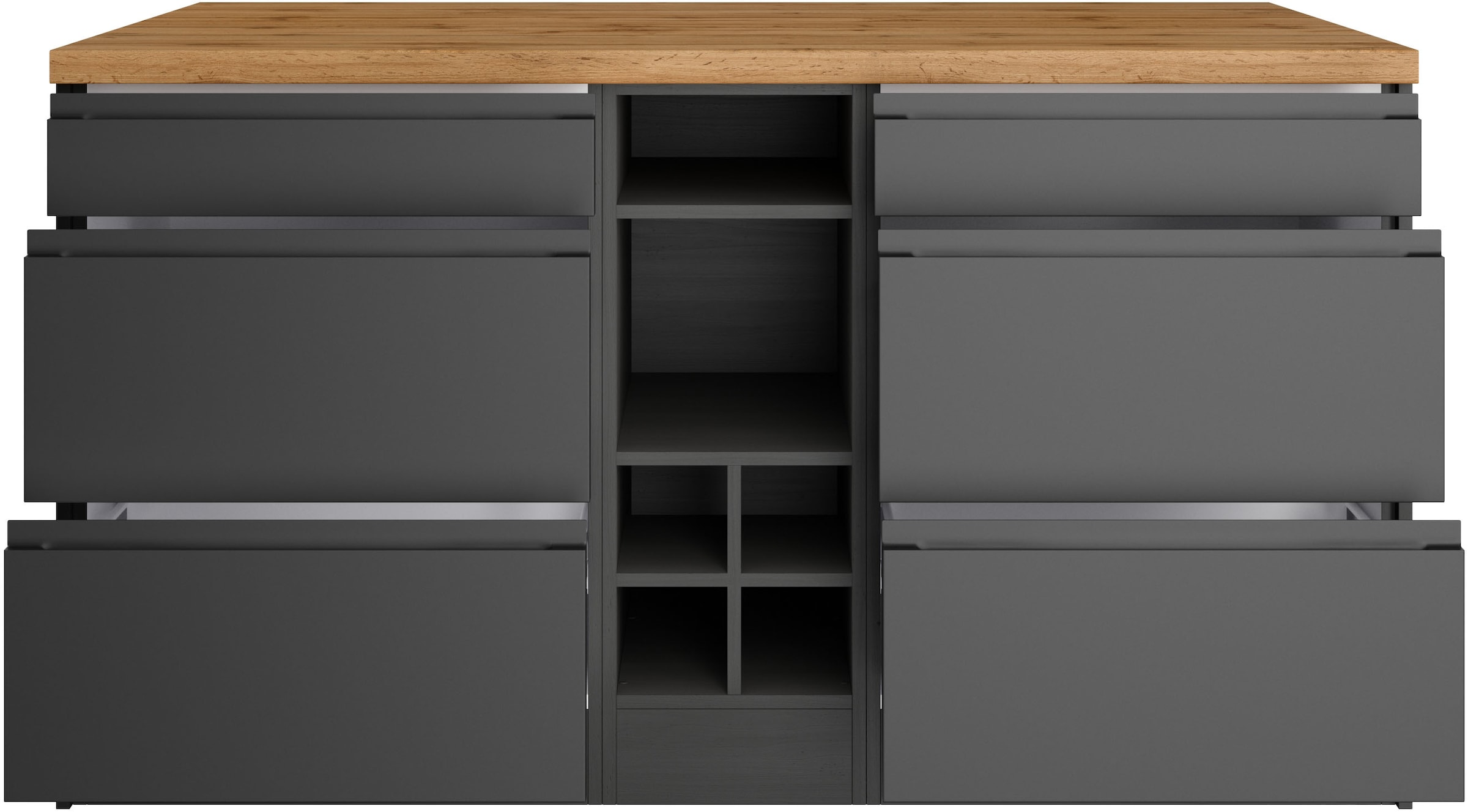 KOCHSTATION Kücheninsel »KS-Bruneck, Breite 153 cm« MDF-Fronten, Arbeitsplatte 38mm stark