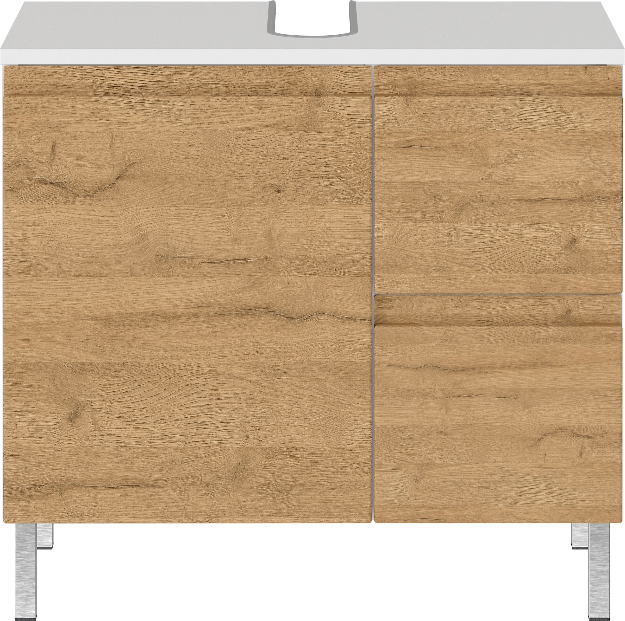 GERMANIA Waschbeckenunterschrank »Torrance«, (in 2 Breiten), mit Schublade & Füssen aus Metall, griffloses Design, Made in Germany
