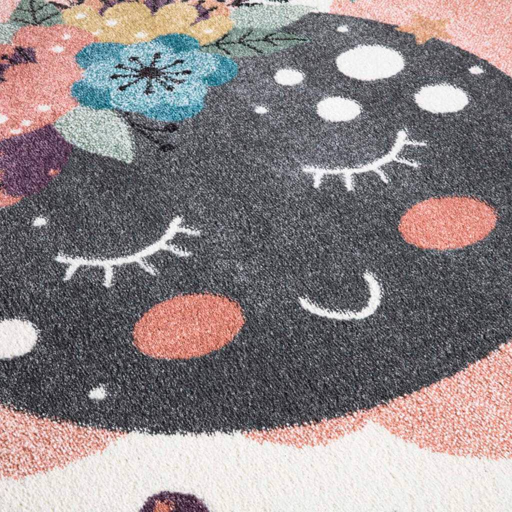 Carpet City Kinderteppich »ANIME917«, rechteckig, Kinderzimmer Teppich Modern mit Mond, Blumen, Wolken, Creme, Multi