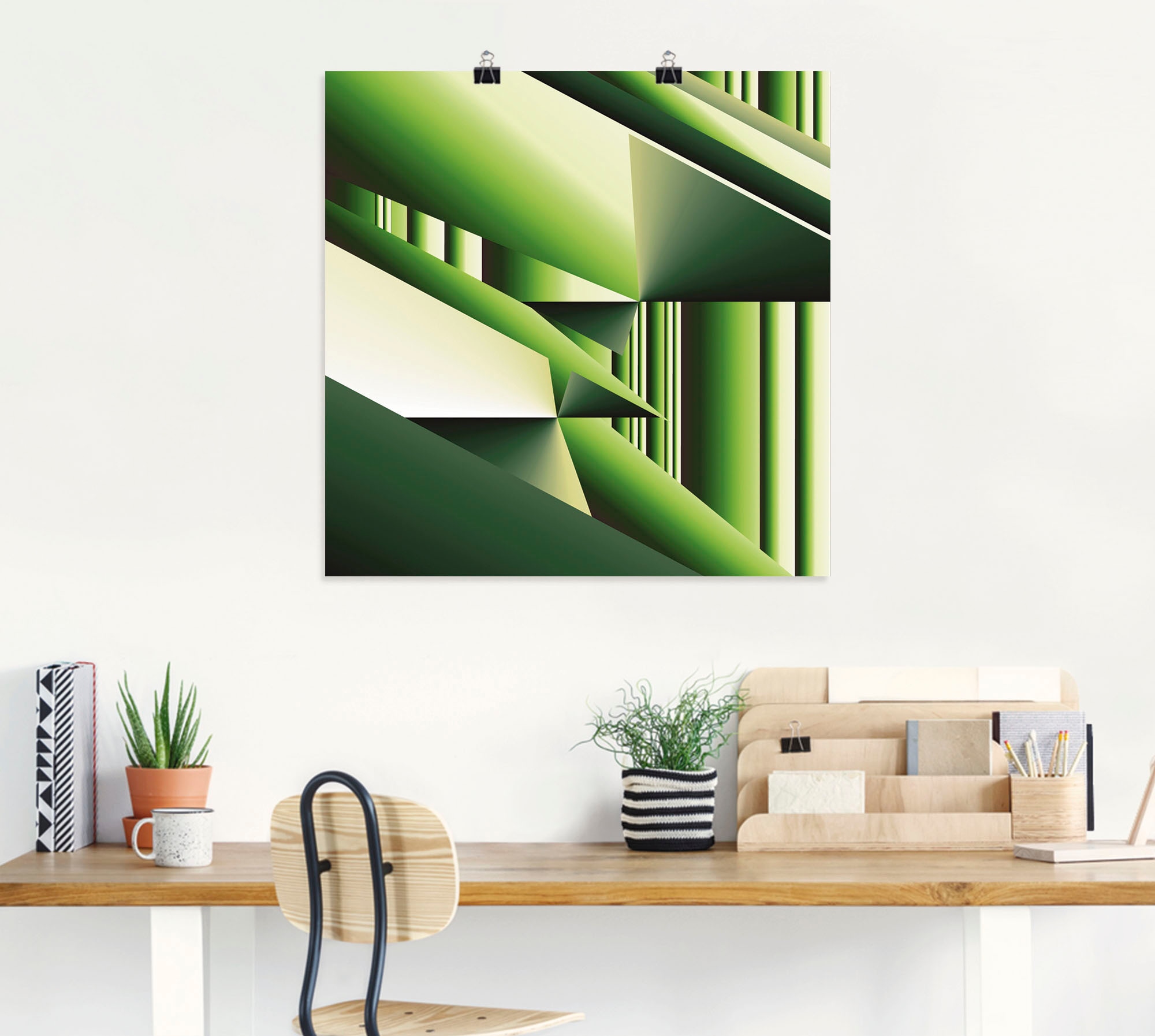 Artland Poster »Grüner Bambus Modern Art«, Muster, (1 St.), als Alubild, Leinwandbild, Wandaufkleber oder Poster in versch. Grössen
