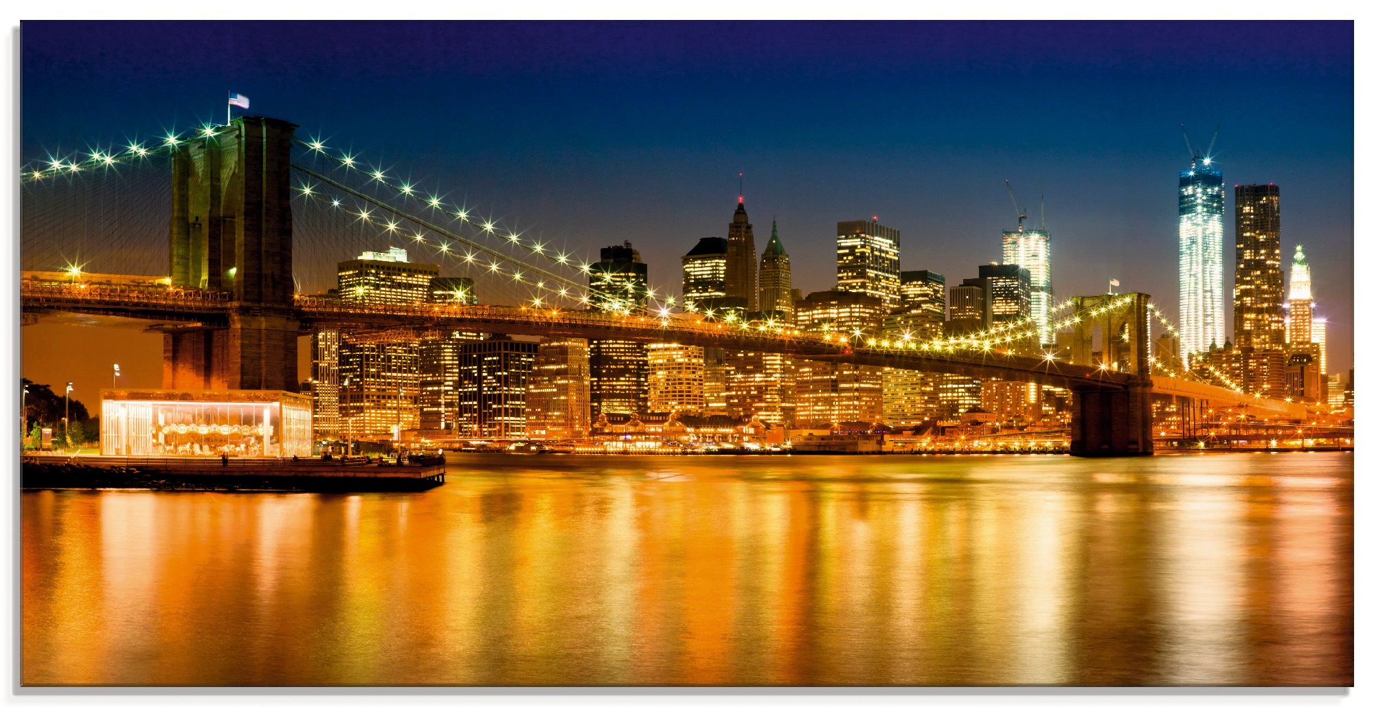 Image of Artland Glasbild »Nächtliche Skyline Manhattan«, Amerika, (1 St.) bei Ackermann Versand Schweiz