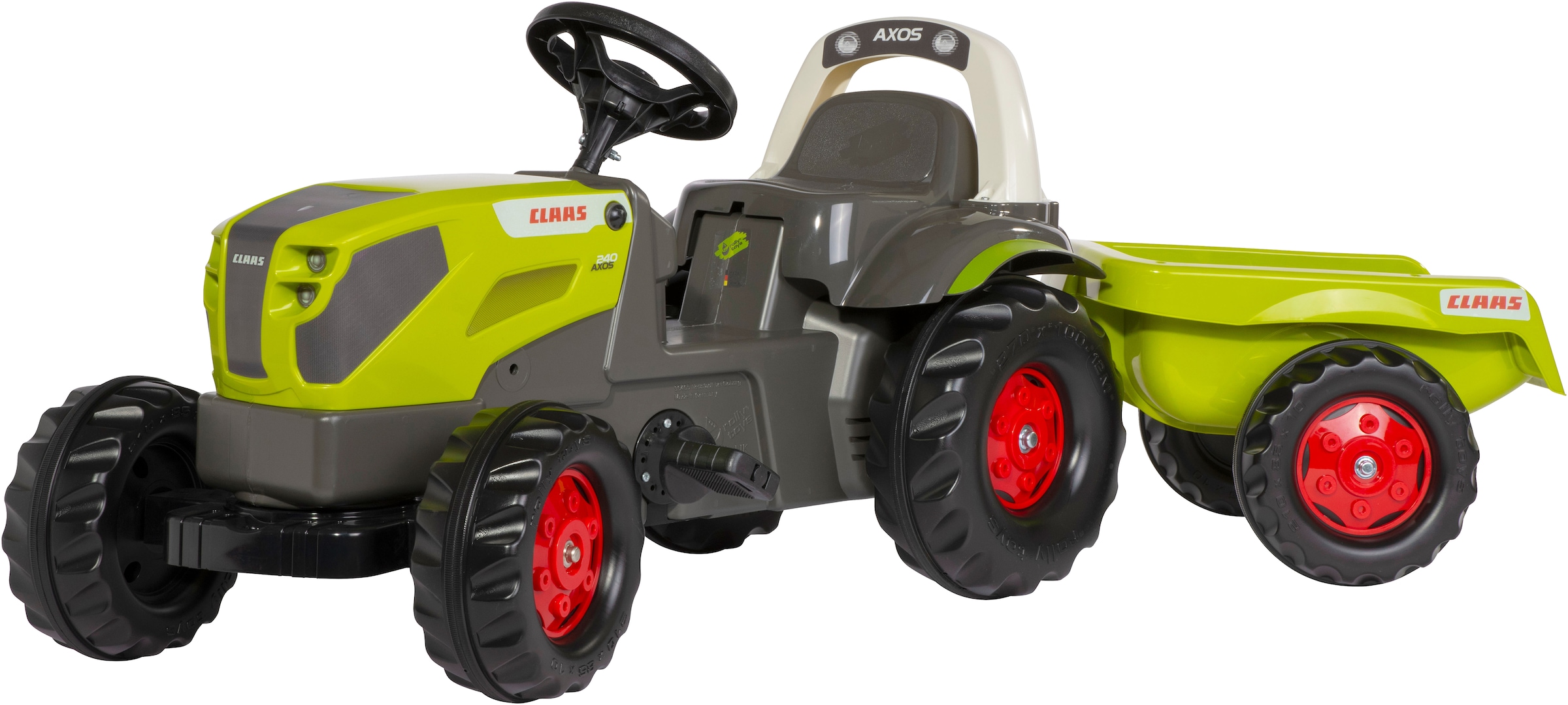 Image of rolly toys Trettraktor "rollyKid Claas Axos 240 mit Anhänger"