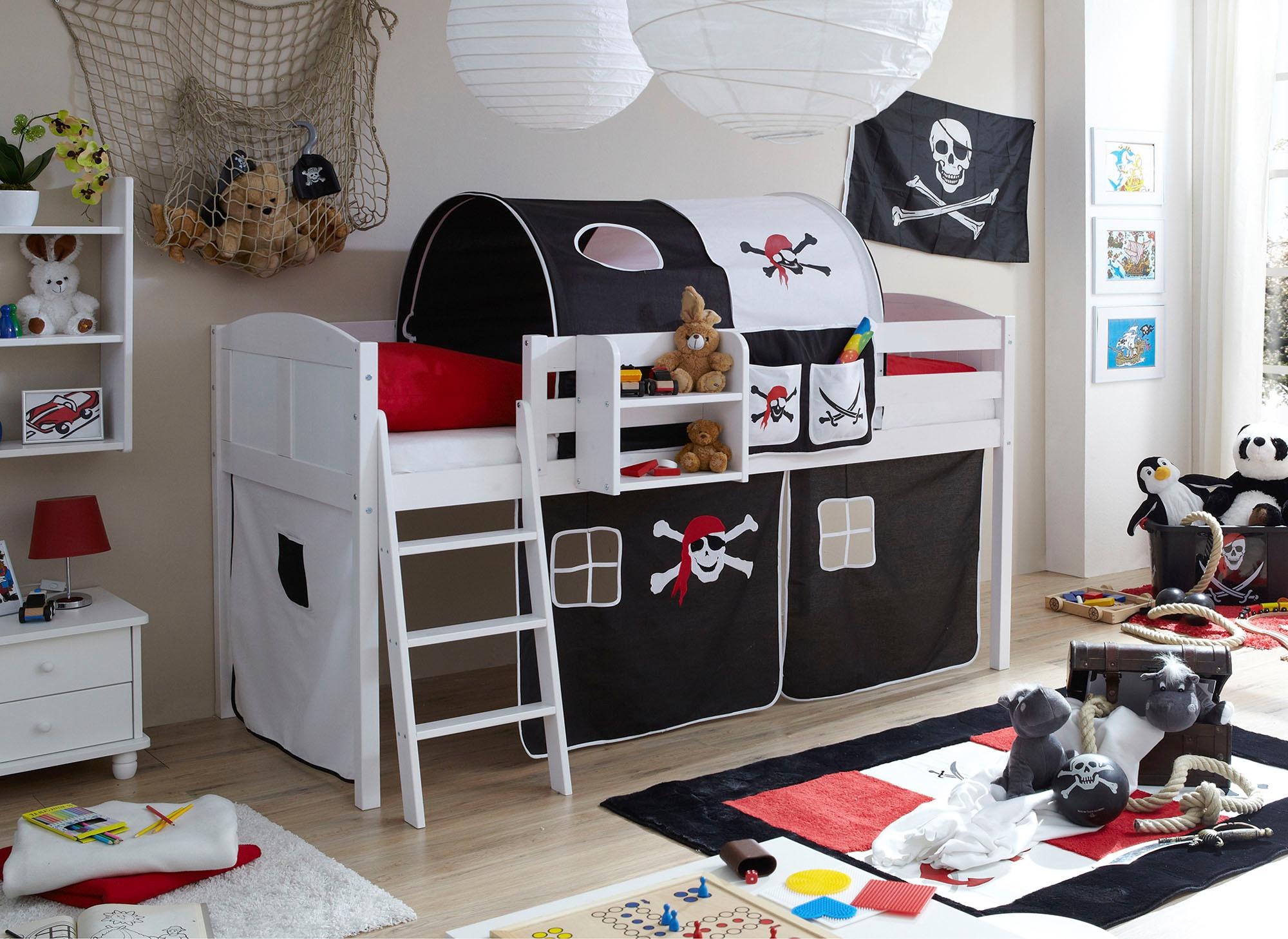 Image of Ticaa Hochbett »Eric«, mit Rollrost und Textil-Set wahlweise mit Matratze, Kiefer bei Ackermann Versand Schweiz