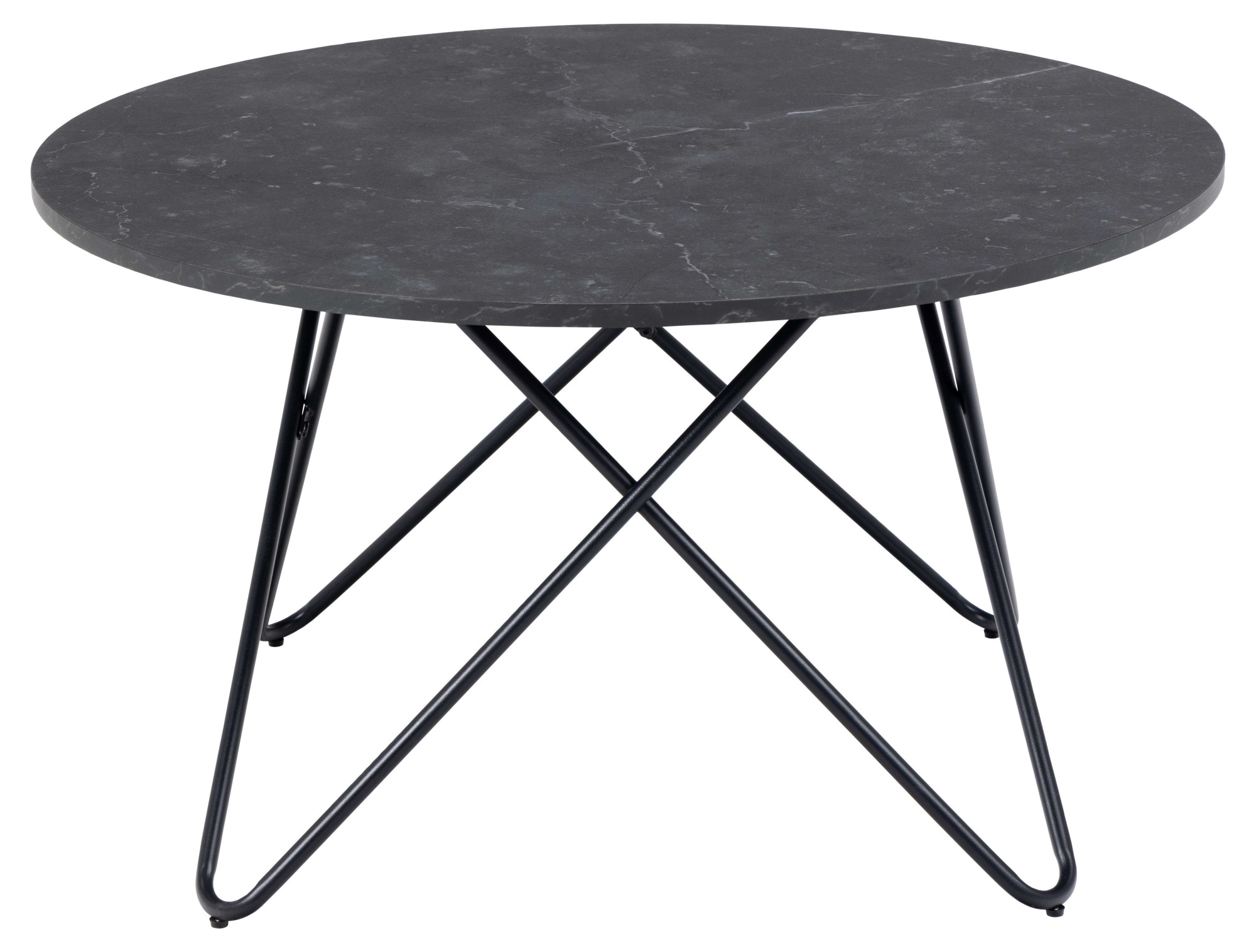 ACTONA GROUP Table basse »Wyre« Table de salon, table basse, table à café, choix OTTO,  rond, aspect marbre noir, pied en fil d'acier noir, P: 80 cm