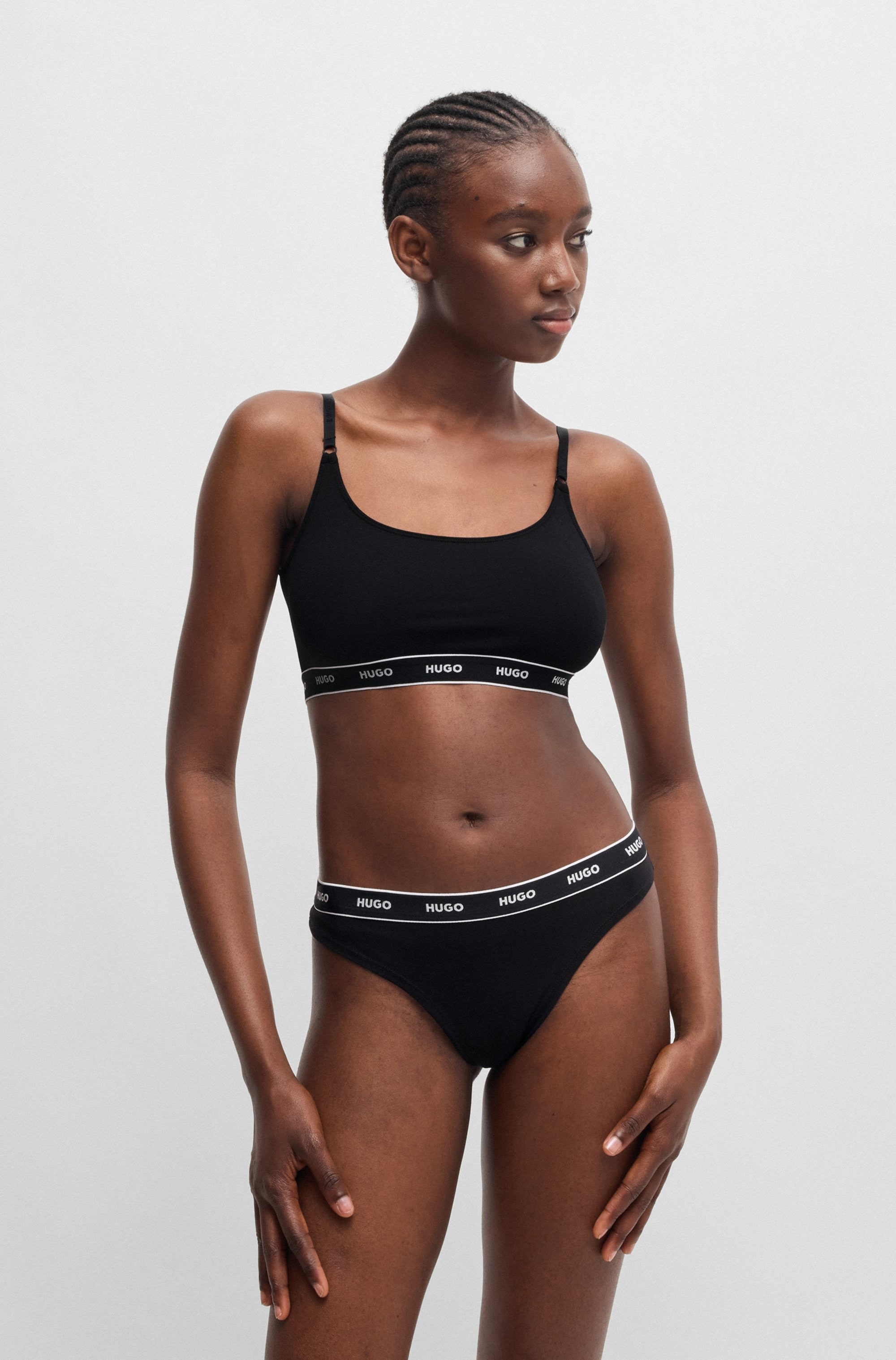HUGO Underwear String »TRIPLET THONG STRIPE«, (3 St.), mit HUGO Logo-Elastikbund